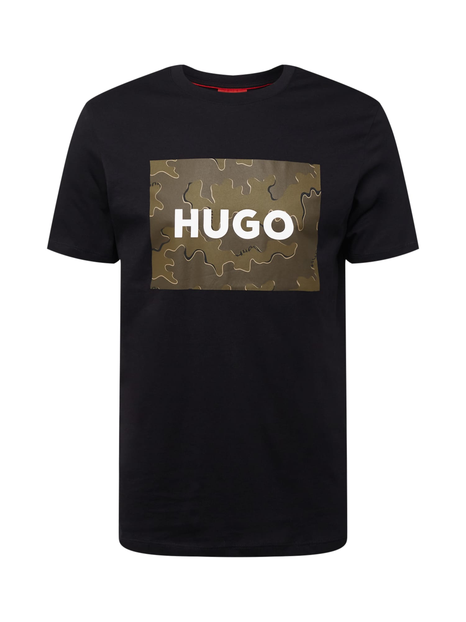HUGO Majica 'Dulive'  kaki / črna / bela