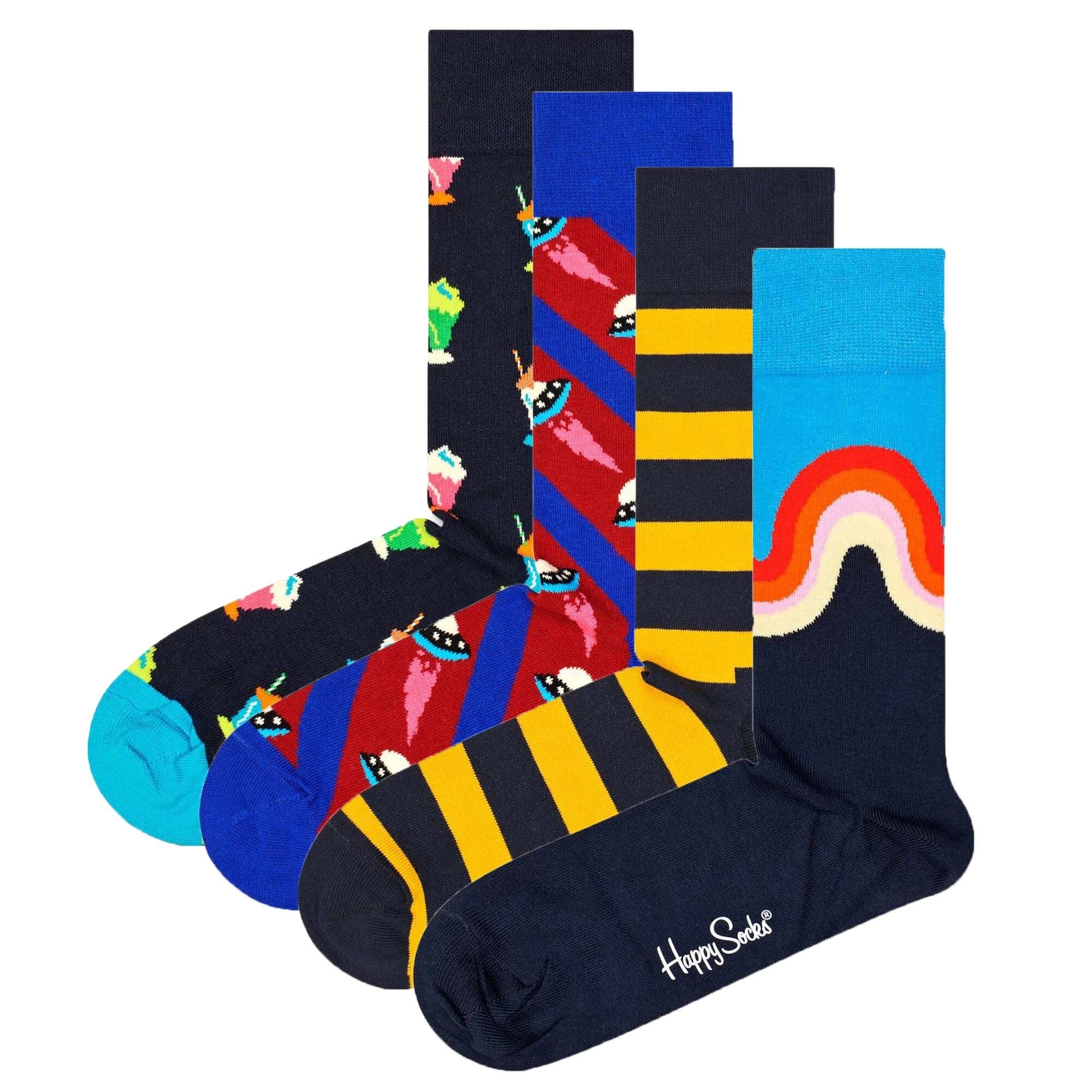 Happy Socks Nogavice  svetlo modra / rumena / rdeča / črna