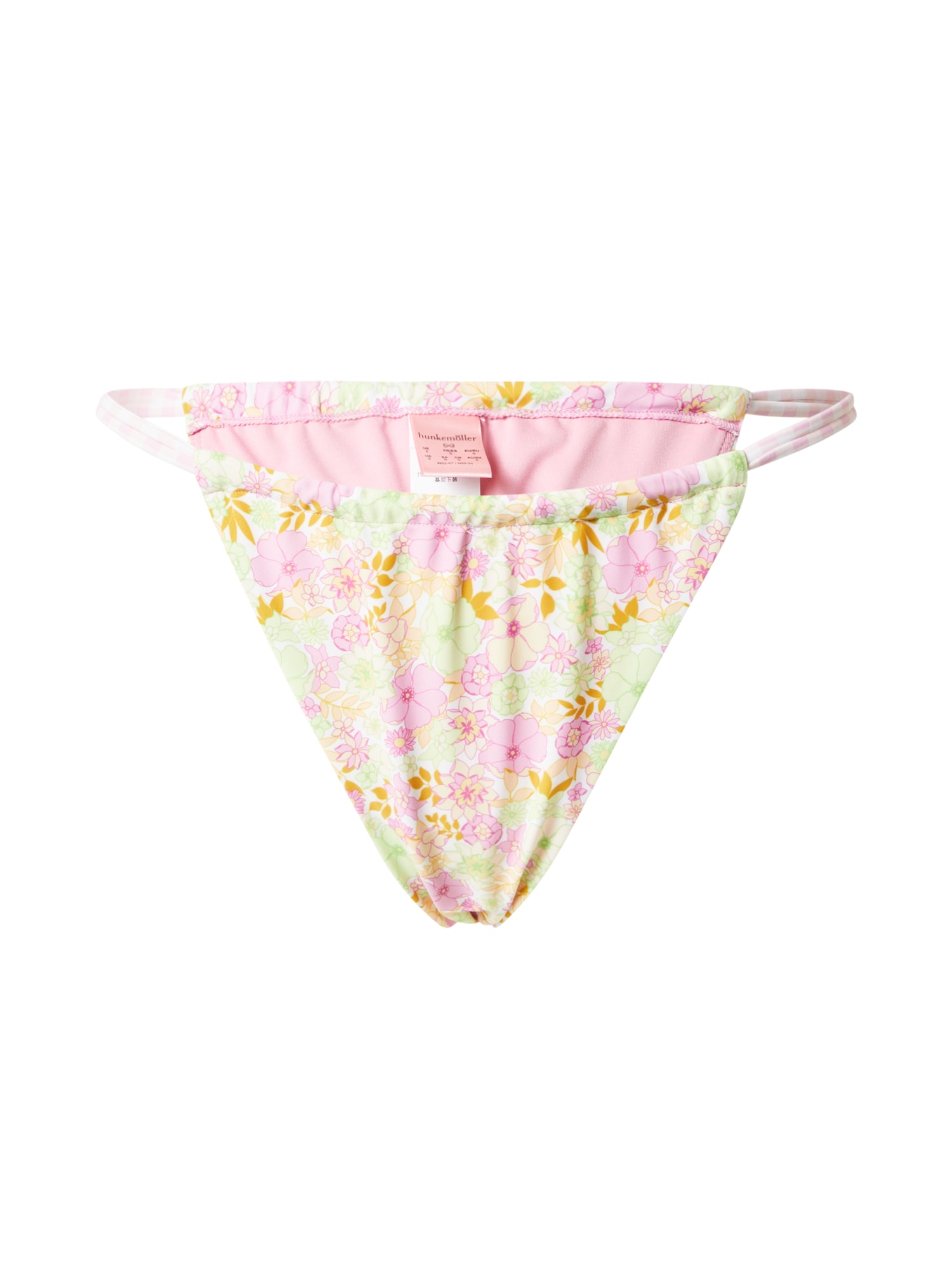 Hunkemöller Bikini hlačke 'Capri'  gorčica / svetlo zelena / sivka / bela
