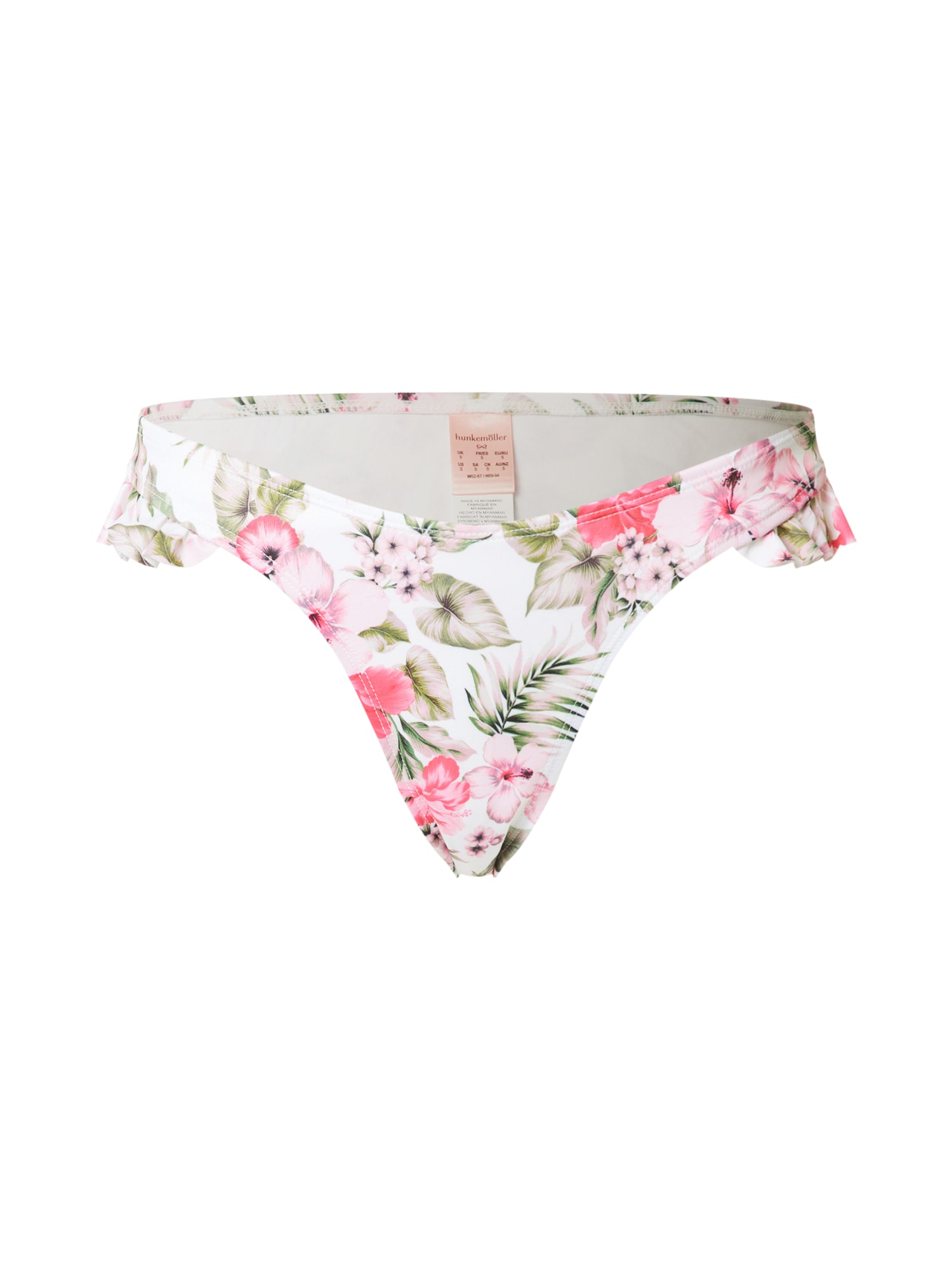 Hunkemöller Bikini hlačke  oliva / roza / svetlo roza / bela