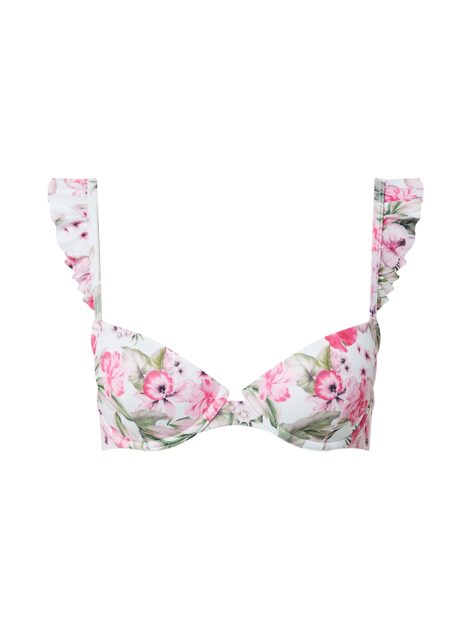 Hunkemöller Bikini zgornji del  zelena / roza / roza / bela
