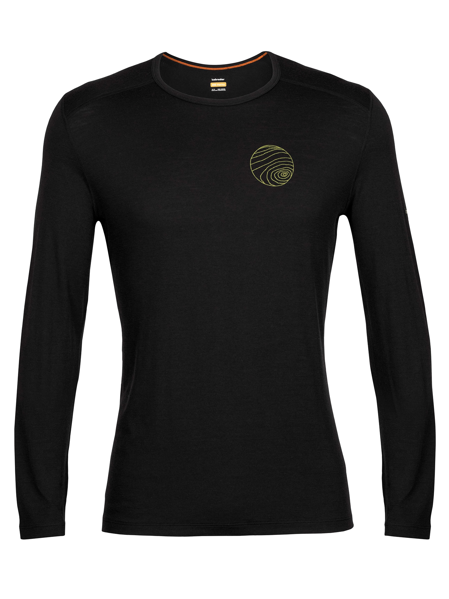 ICEBREAKER Funkcionalna majica 'M 200 Oasis LS Crewe Alps 3D'  rumena / črna