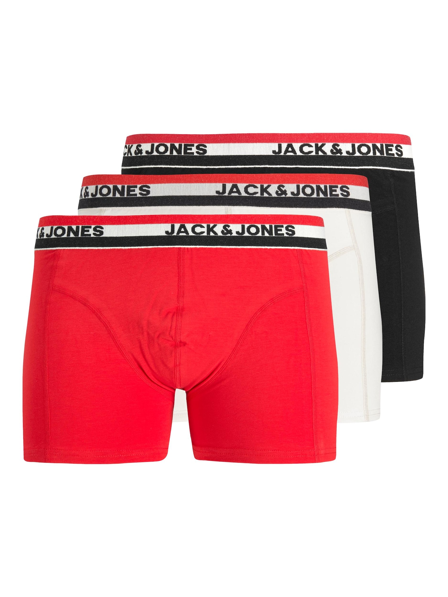 JACK & JONES Boksarice  svetlo rdeča / črna / off-bela
