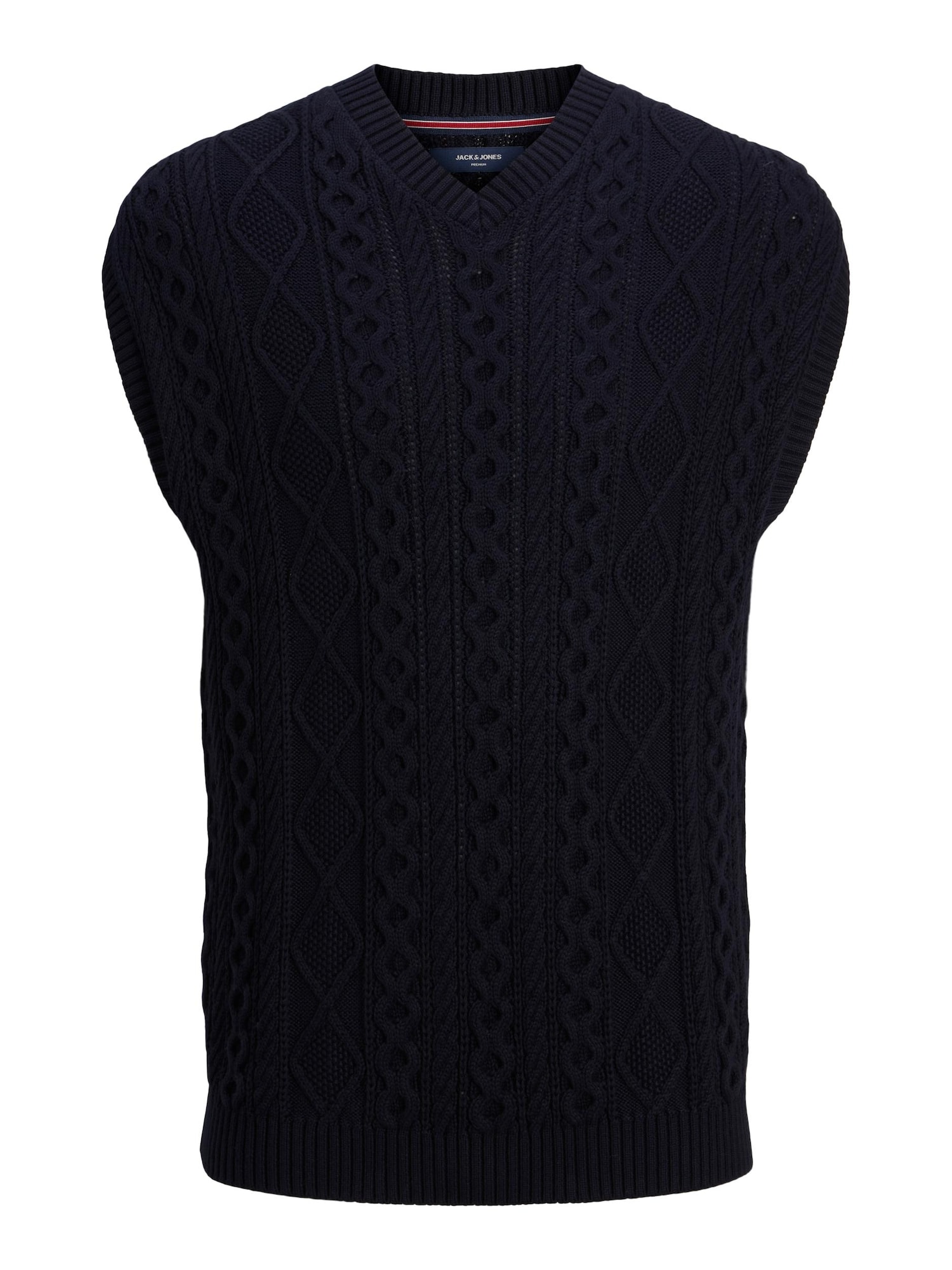 JACK & JONES Brezrokavnik 'BLUCARL'  nočno modra