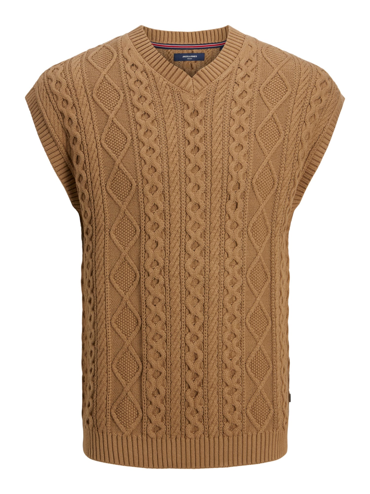 JACK & JONES Brezrokavnik  rjava / svetlo rjava
