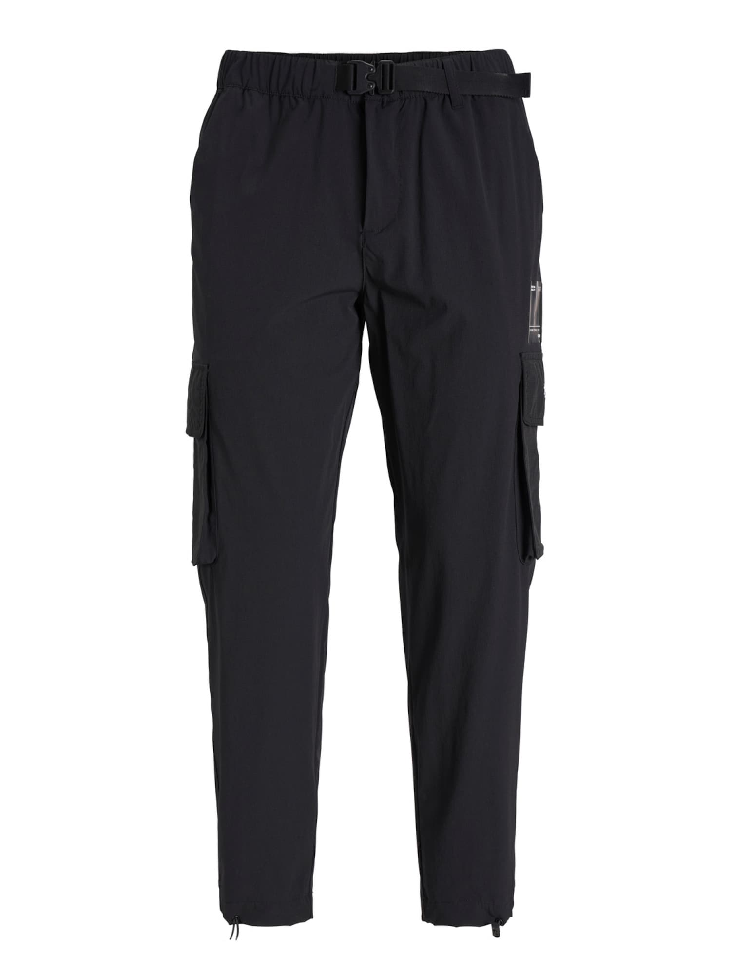 JACK & JONES Kargo hlače 'Bill Cullen'  črna / bela