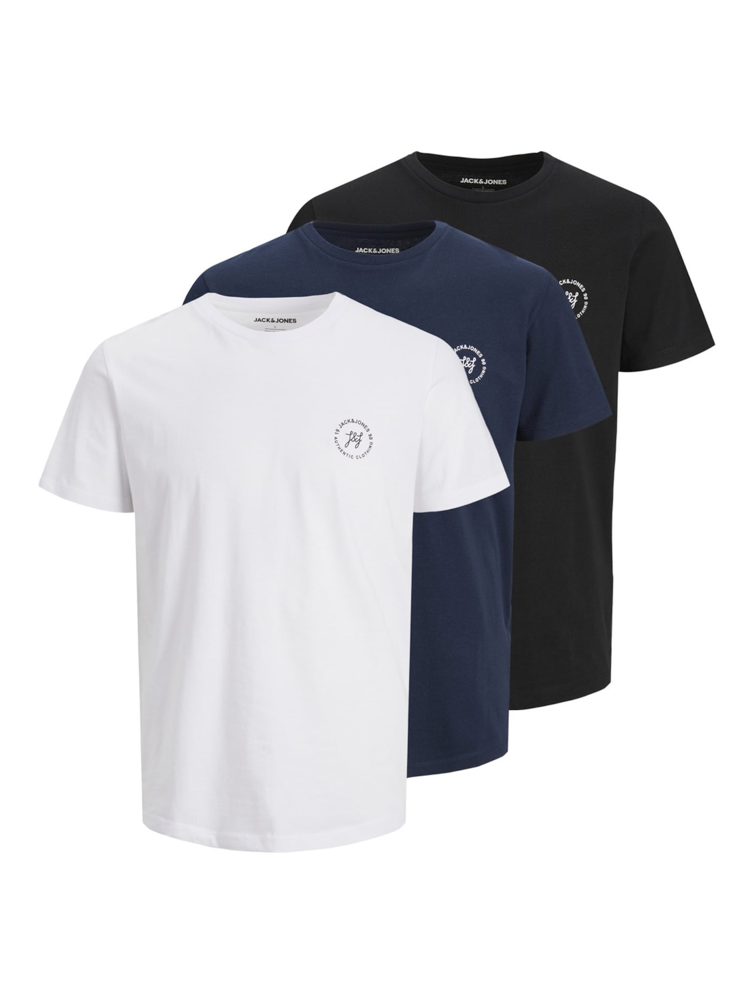 JACK & JONES Majica 'JAXON'  mornarska / črna / bela
