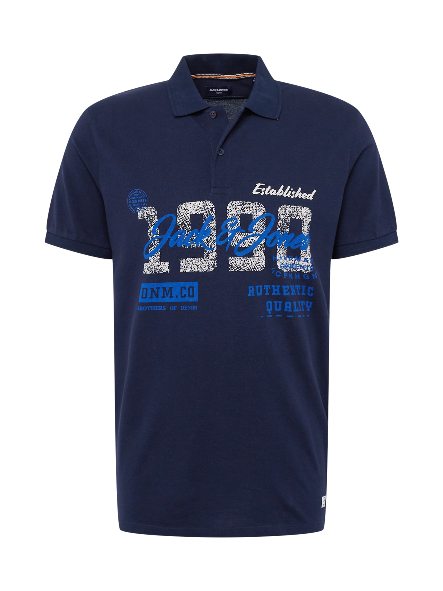 JACK & JONES Majica 'LAKE'  modra / mornarska / bela
