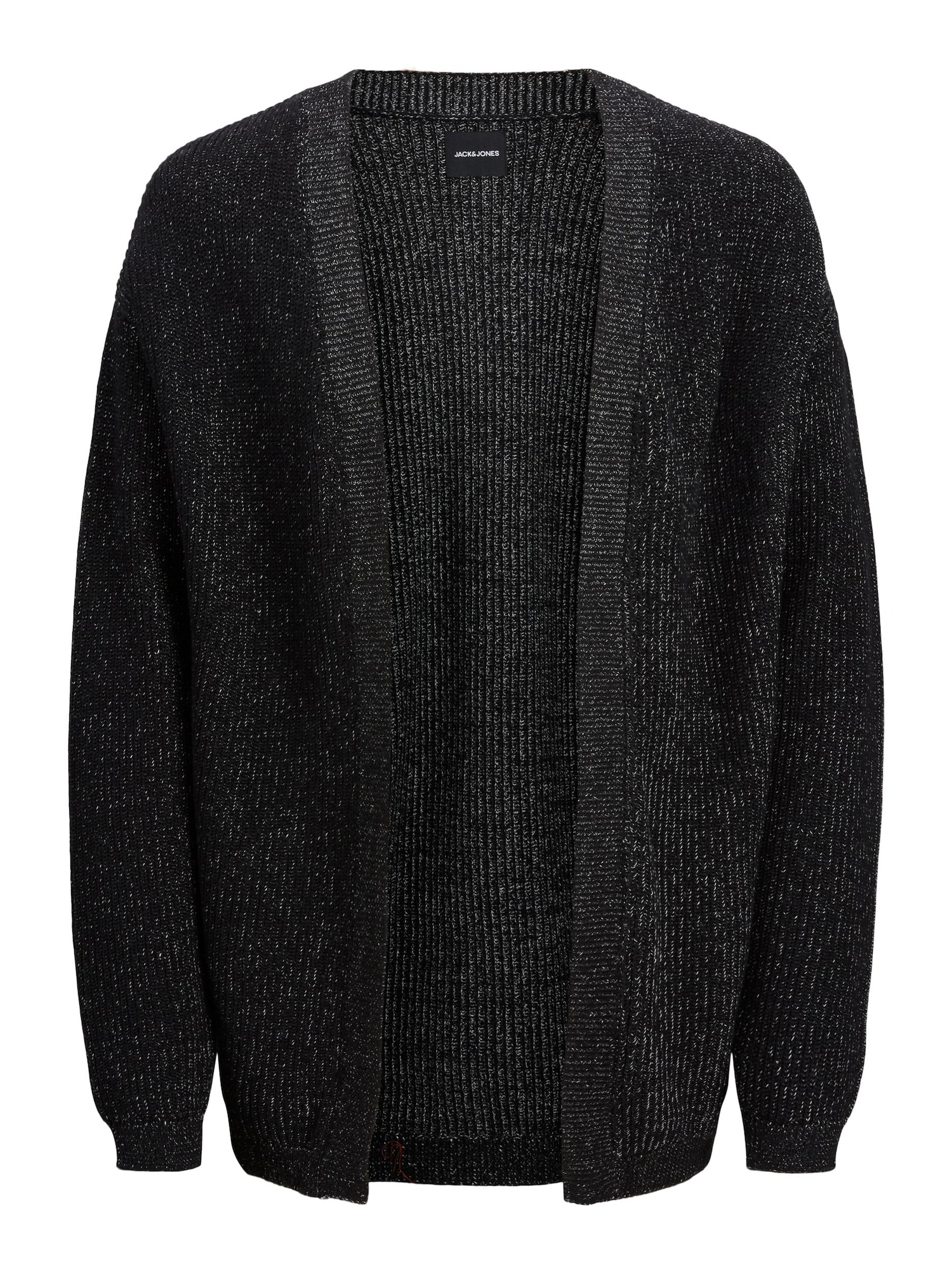 JACK & JONES Pletena jopa 'Rob'  pegasto črna
