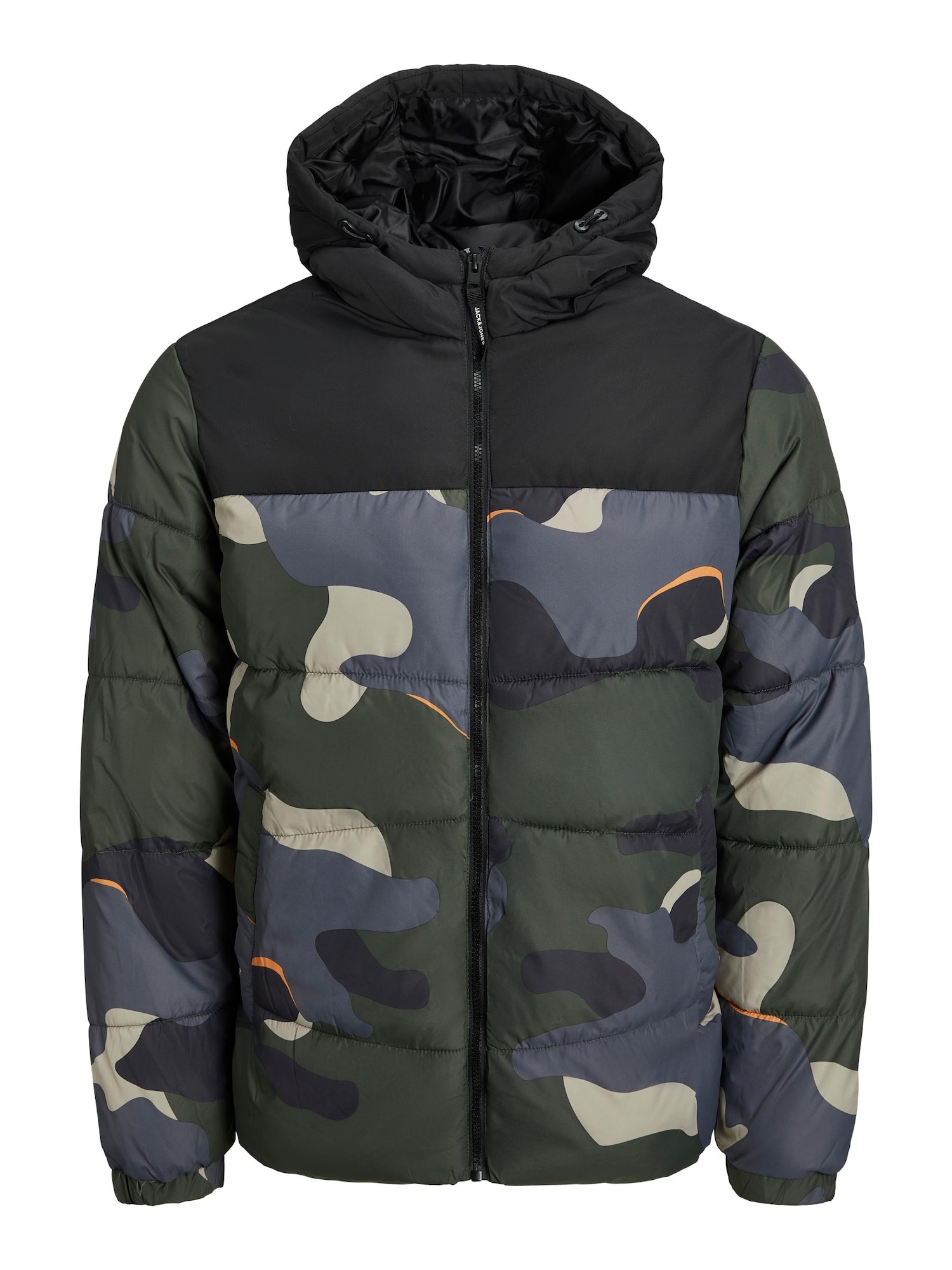 JACK & JONES Prehodna jakna 'Chili'  temno siva / kaki / svetlo oranžna / črna