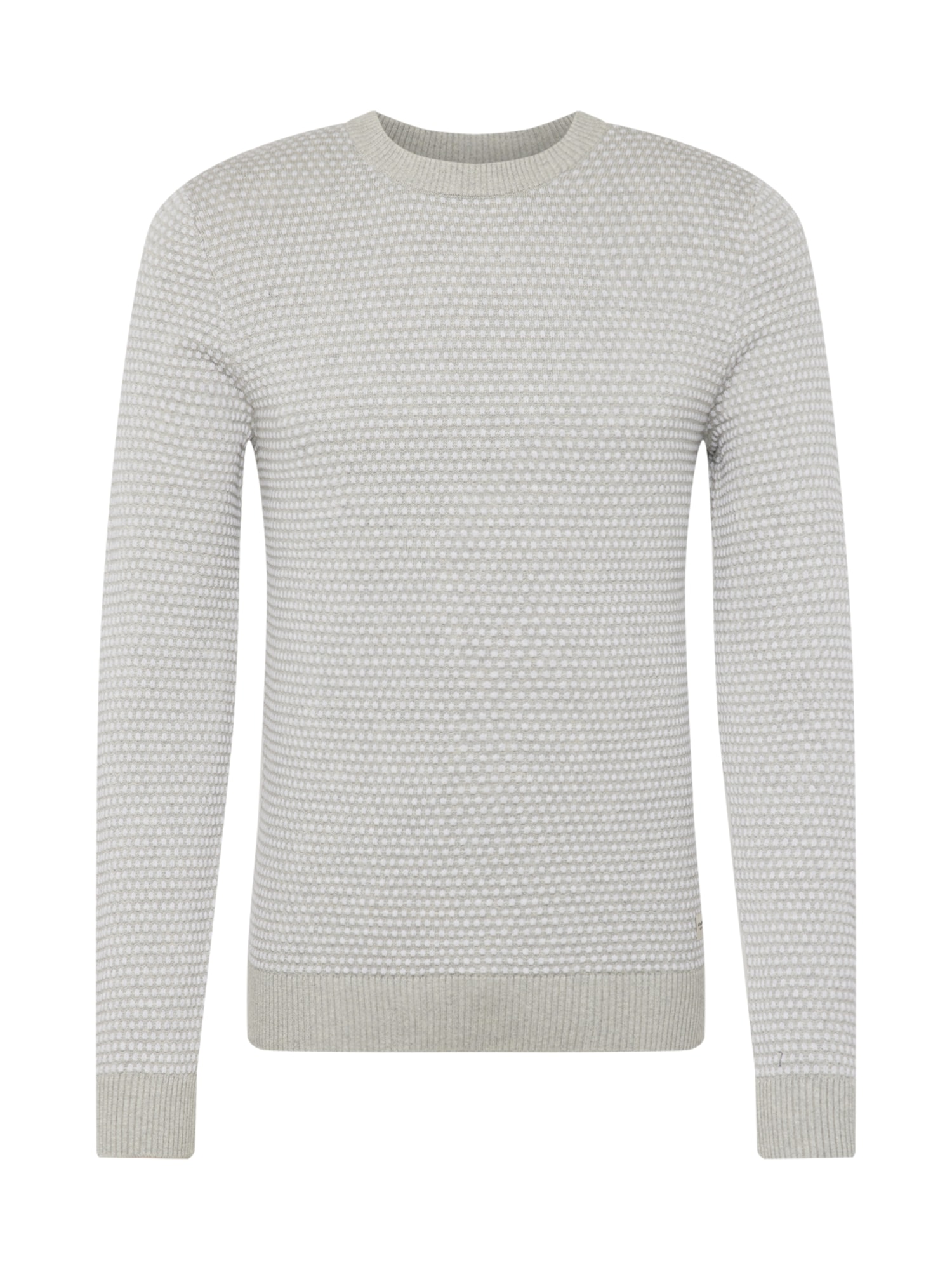 JACK & JONES Pulover 'ATLAS'  svetlo siva / bela