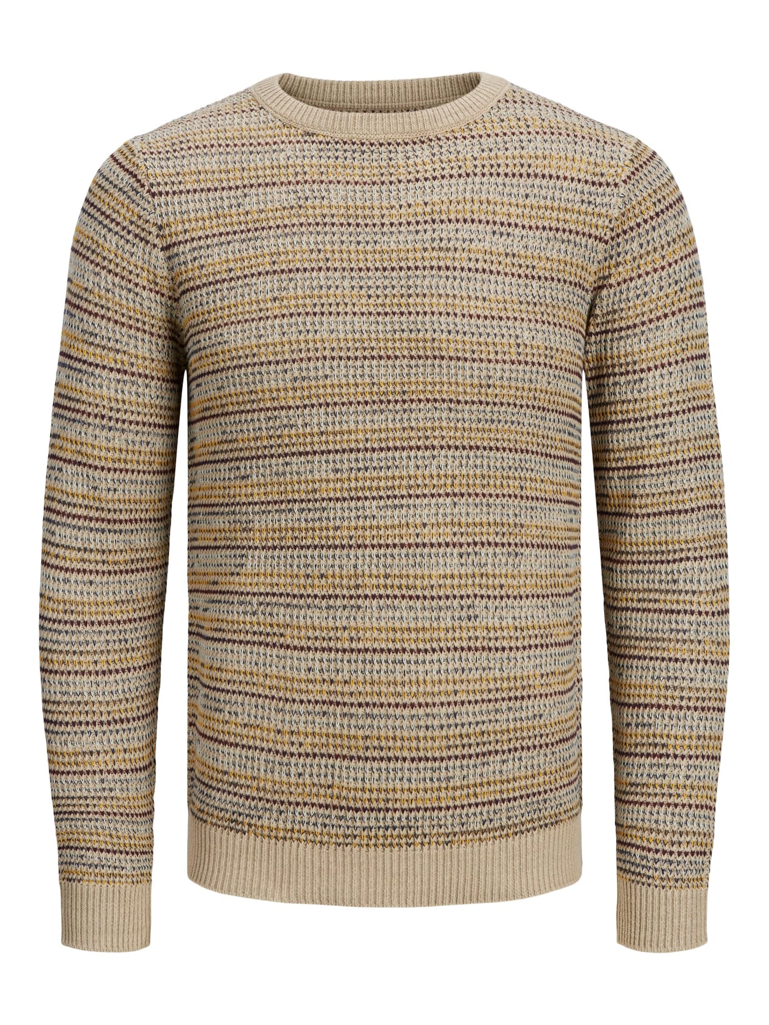 JACK & JONES Pulover 'Flow'  temno bež / rumena / barva blata