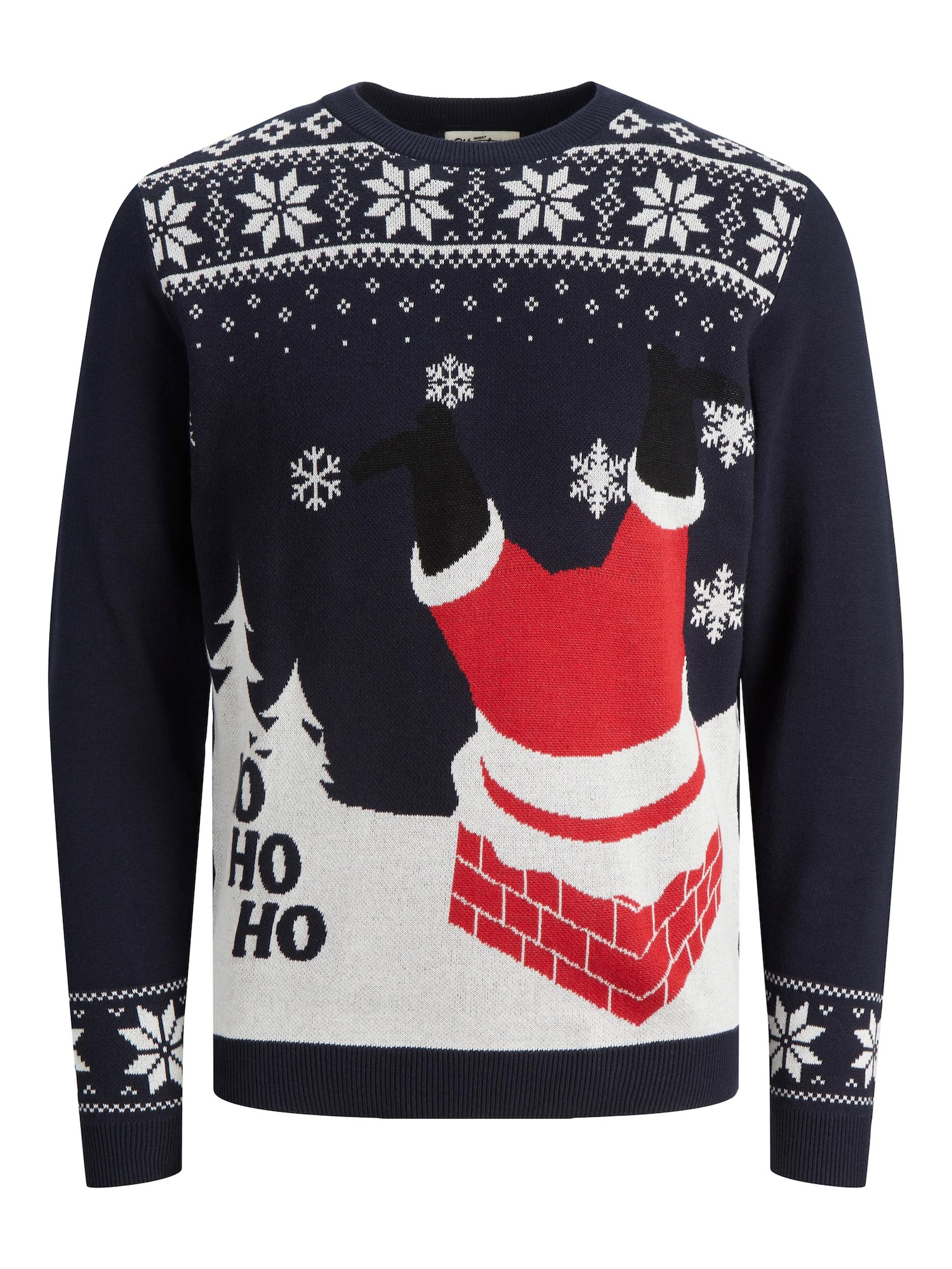 JACK & JONES Pulover 'X-Mas'  mornarska / rdeča / bela