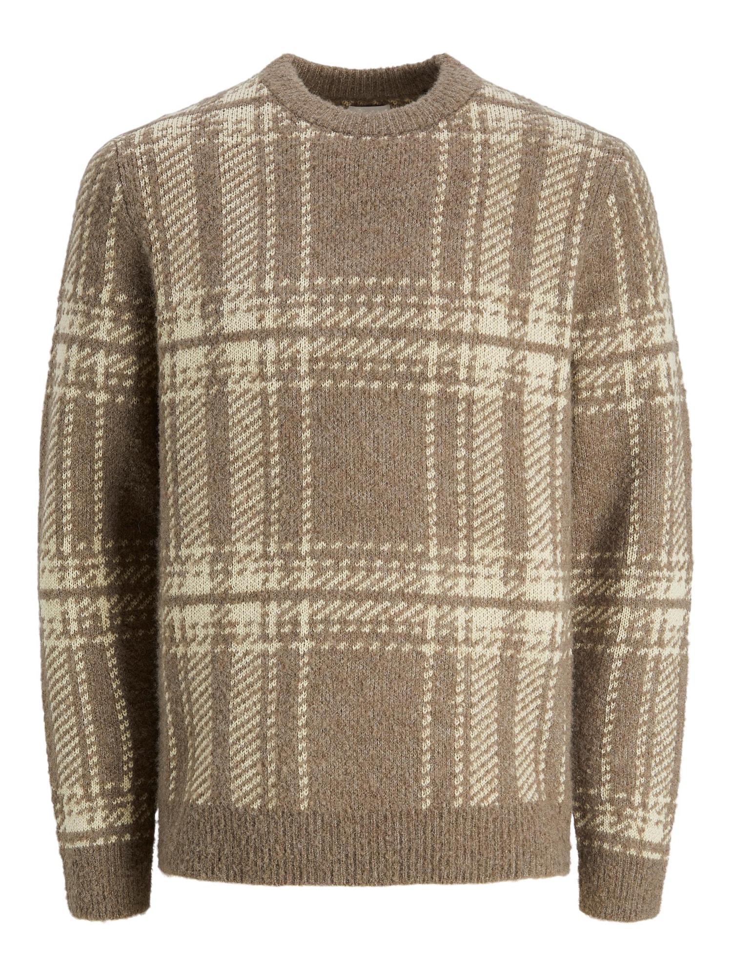 JACK & JONES Pulover  kremna / temno bež