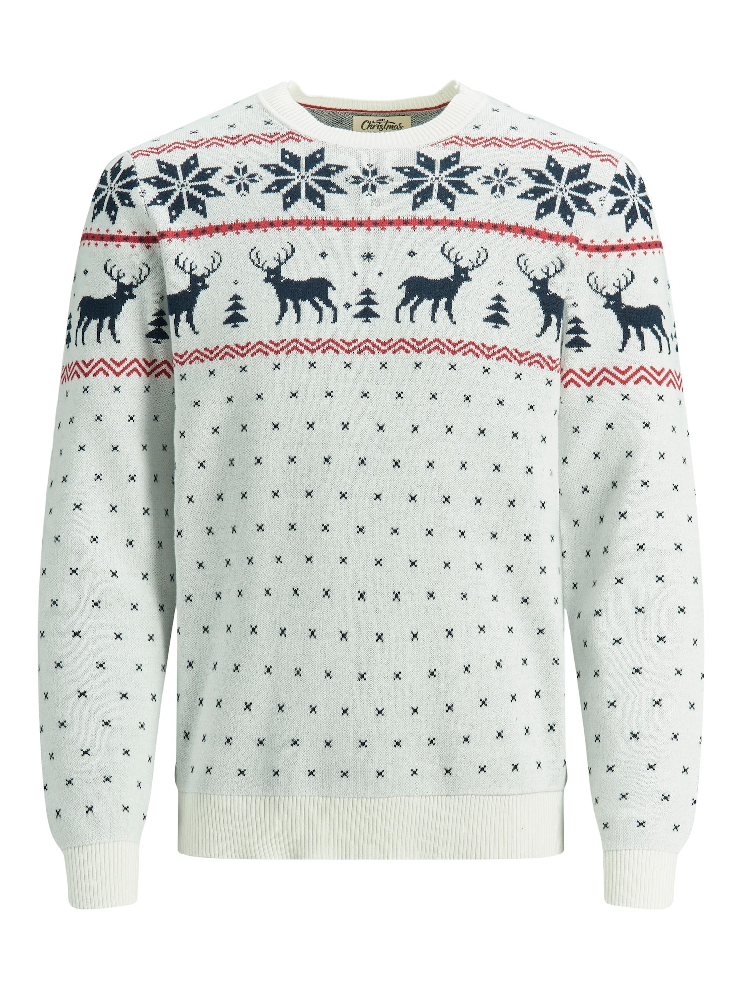 JACK & JONES Pulover  mornarska / rdeča / bela