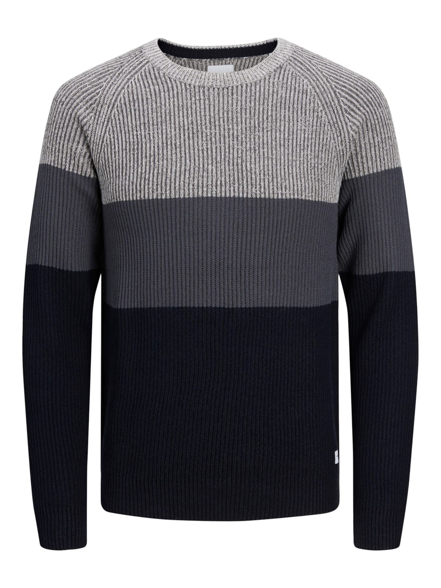 JACK & JONES Pulover  nočno modra / golobje modra / svetlo siva