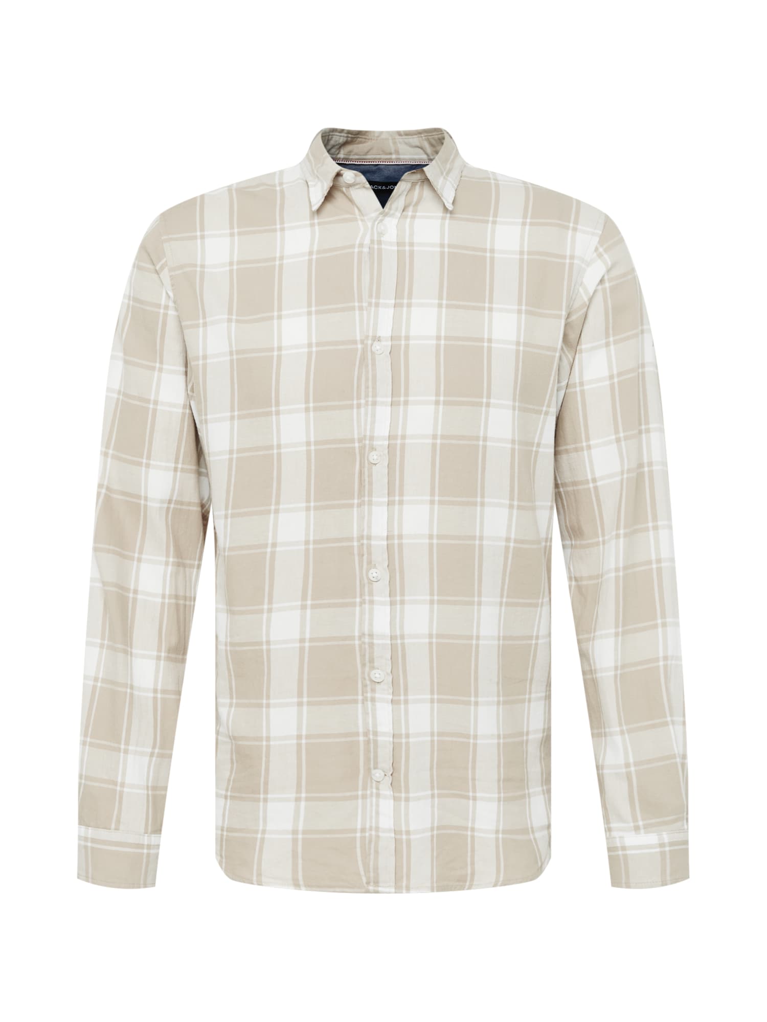 JACK & JONES Srajca 'EGINGHAM'  temno bež / bela