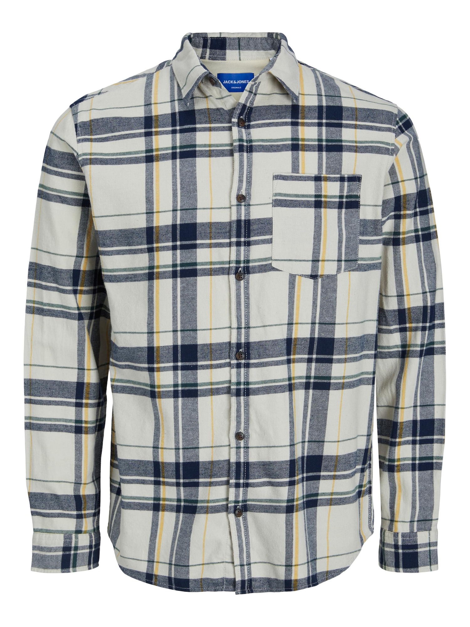 JACK & JONES Srajca 'OWEN'  bež / mornarska / zelena / oranžna