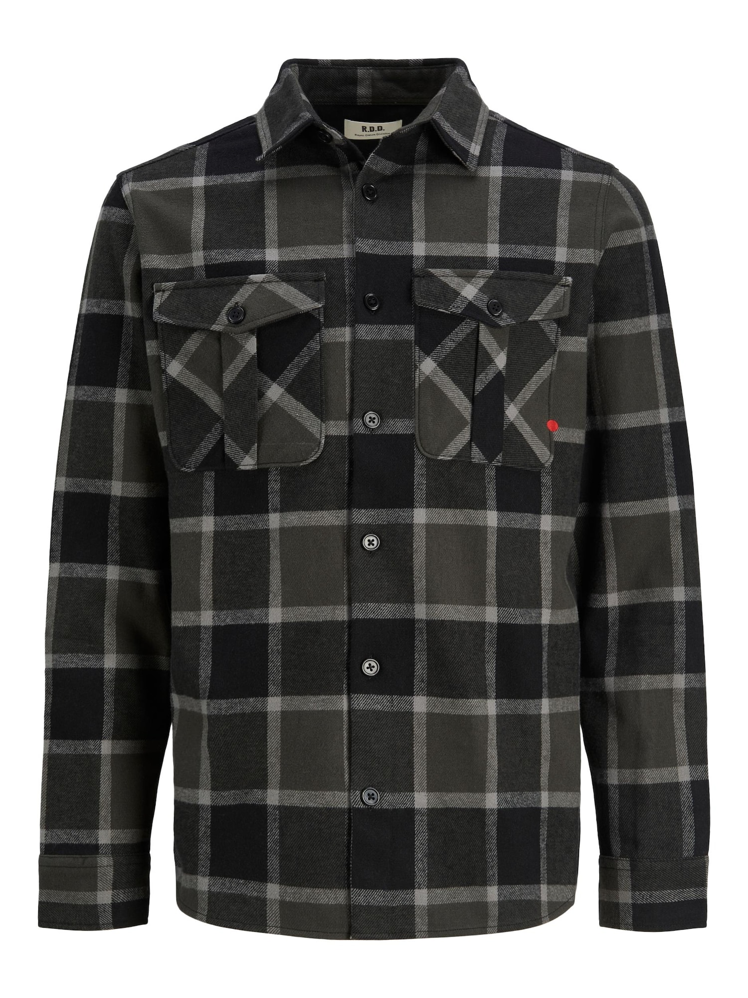 JACK & JONES Srajca 'ROYAL'  antracit / svetlo siva / kaki