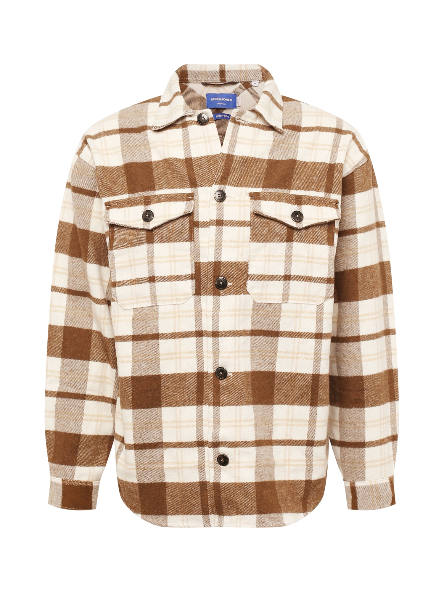 JACK & JONES Srajca  bež / pesek / rjava / pikčasto rjava