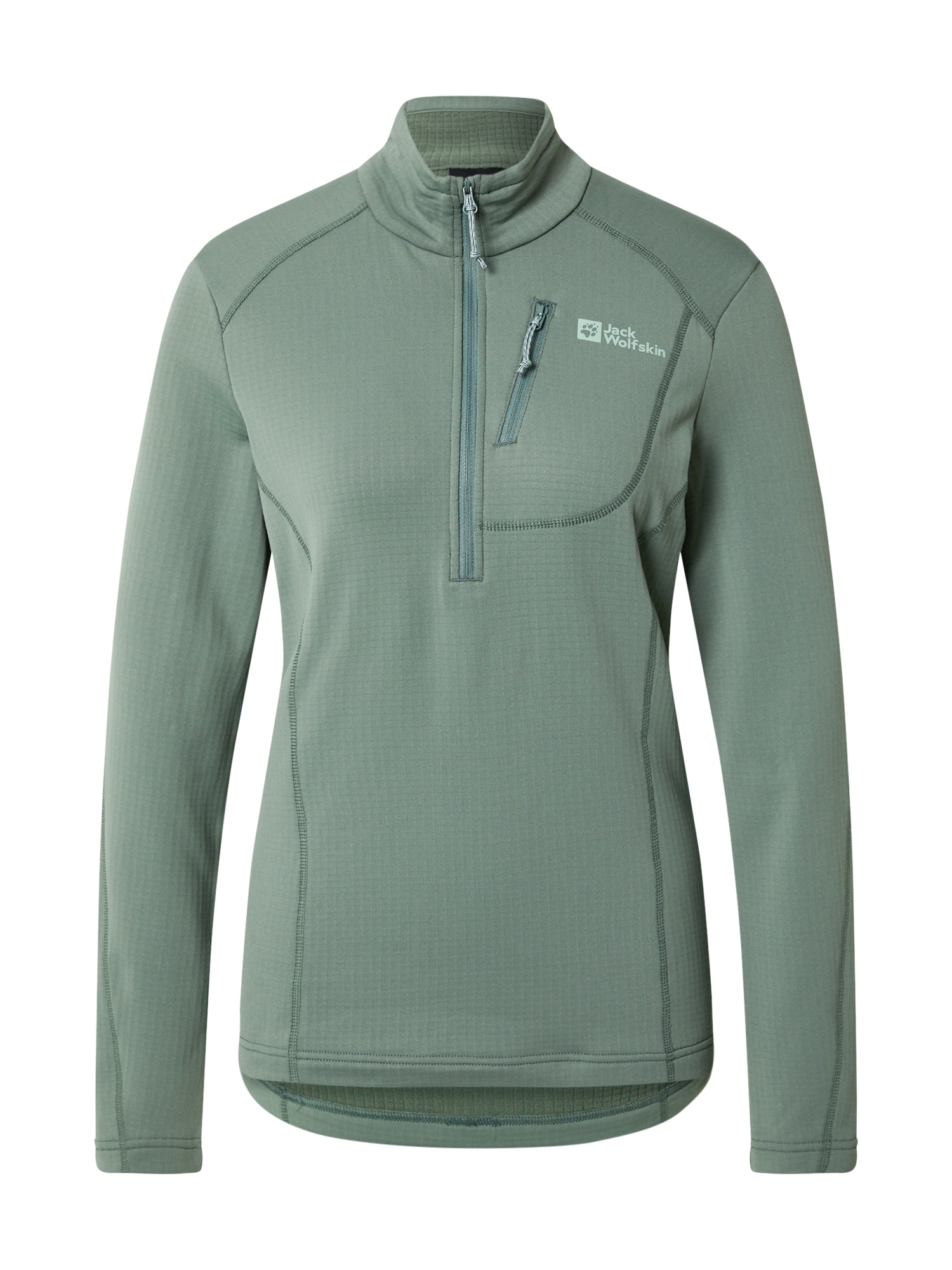 JACK WOLFSKIN Športen pulover 'KOLBENBERG'  žad / pastelno zelena