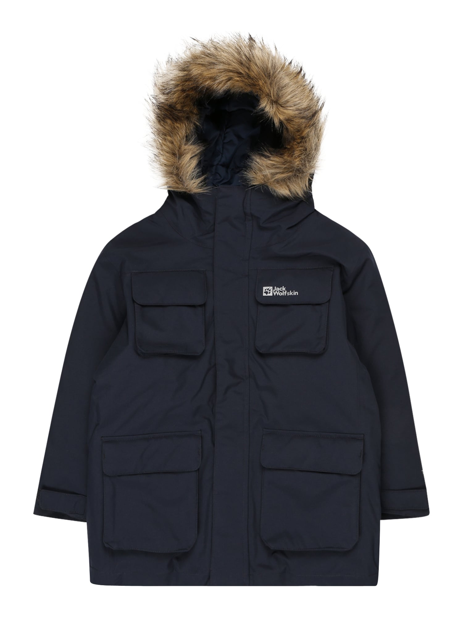 JACK WOLFSKIN Zunanja jakna 'GLACIER PEAK'  temno modra / svetlo rjava / bela