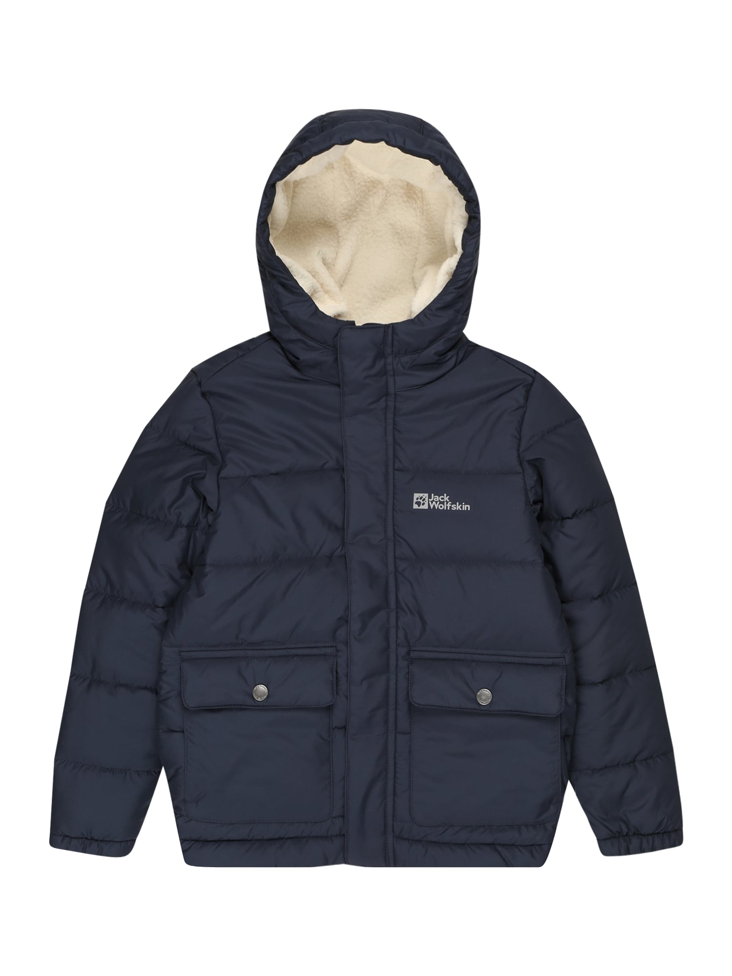 JACK WOLFSKIN Zunanja jakna 'Snow Fox'  mornarska / svetlo siva