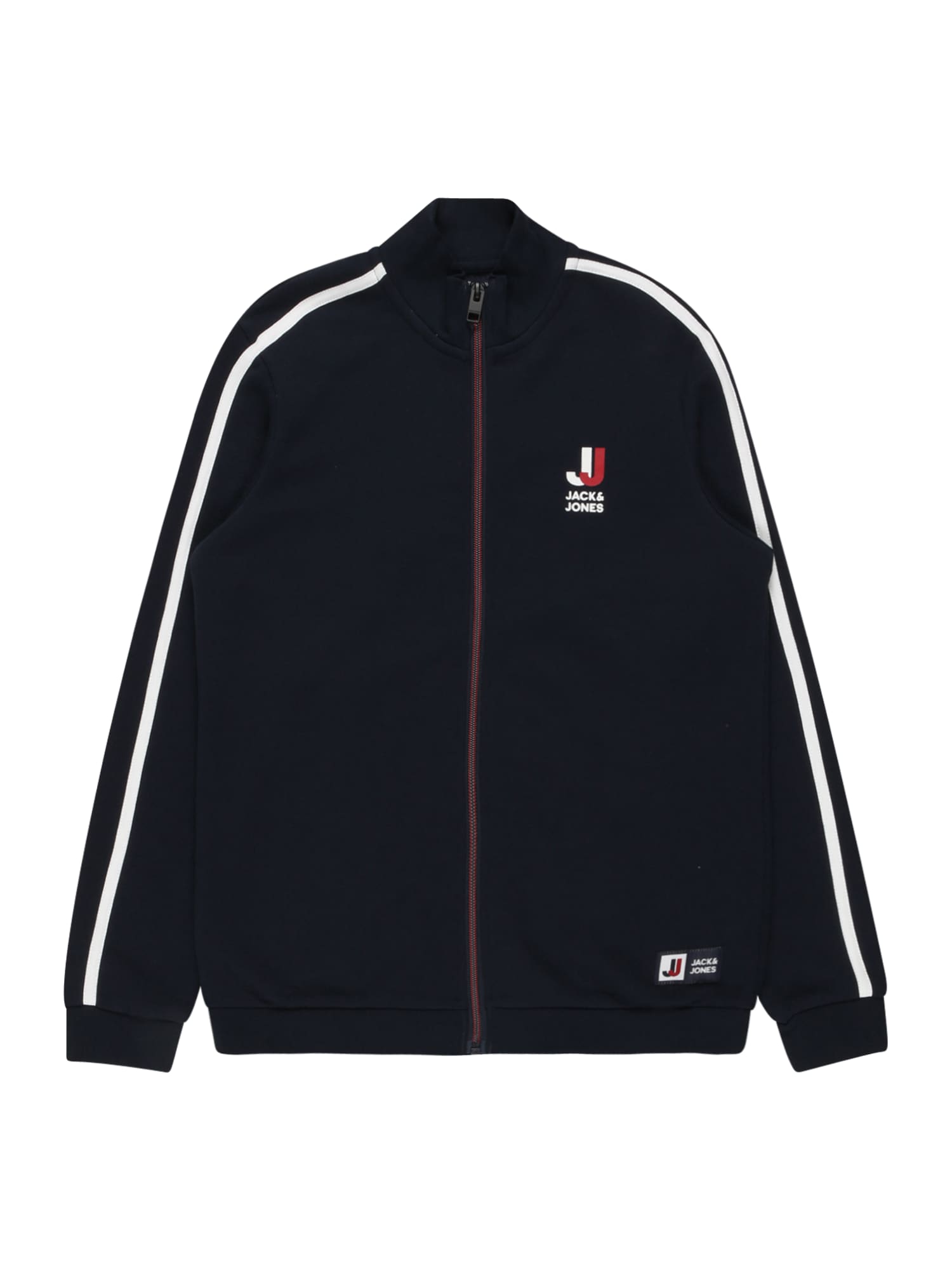 Jack & Jones Junior Jopa na zadrgo 'LOGAN'  mornarska / rdeča / bela