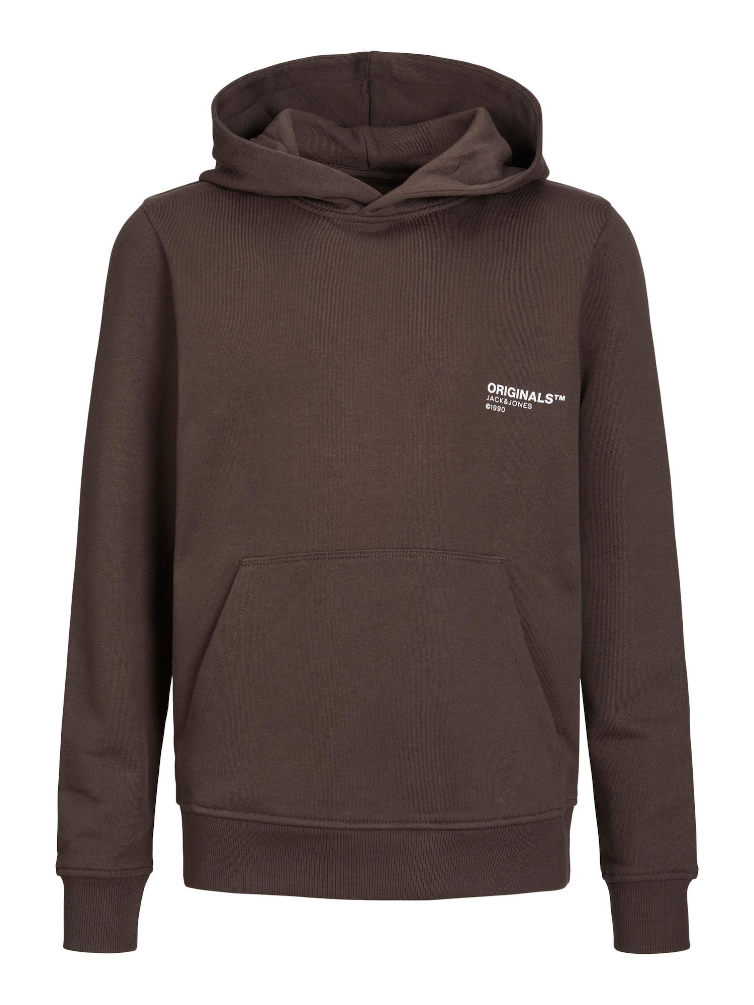 Jack & Jones Junior Majica 'Clean'  temno rjava / bela
