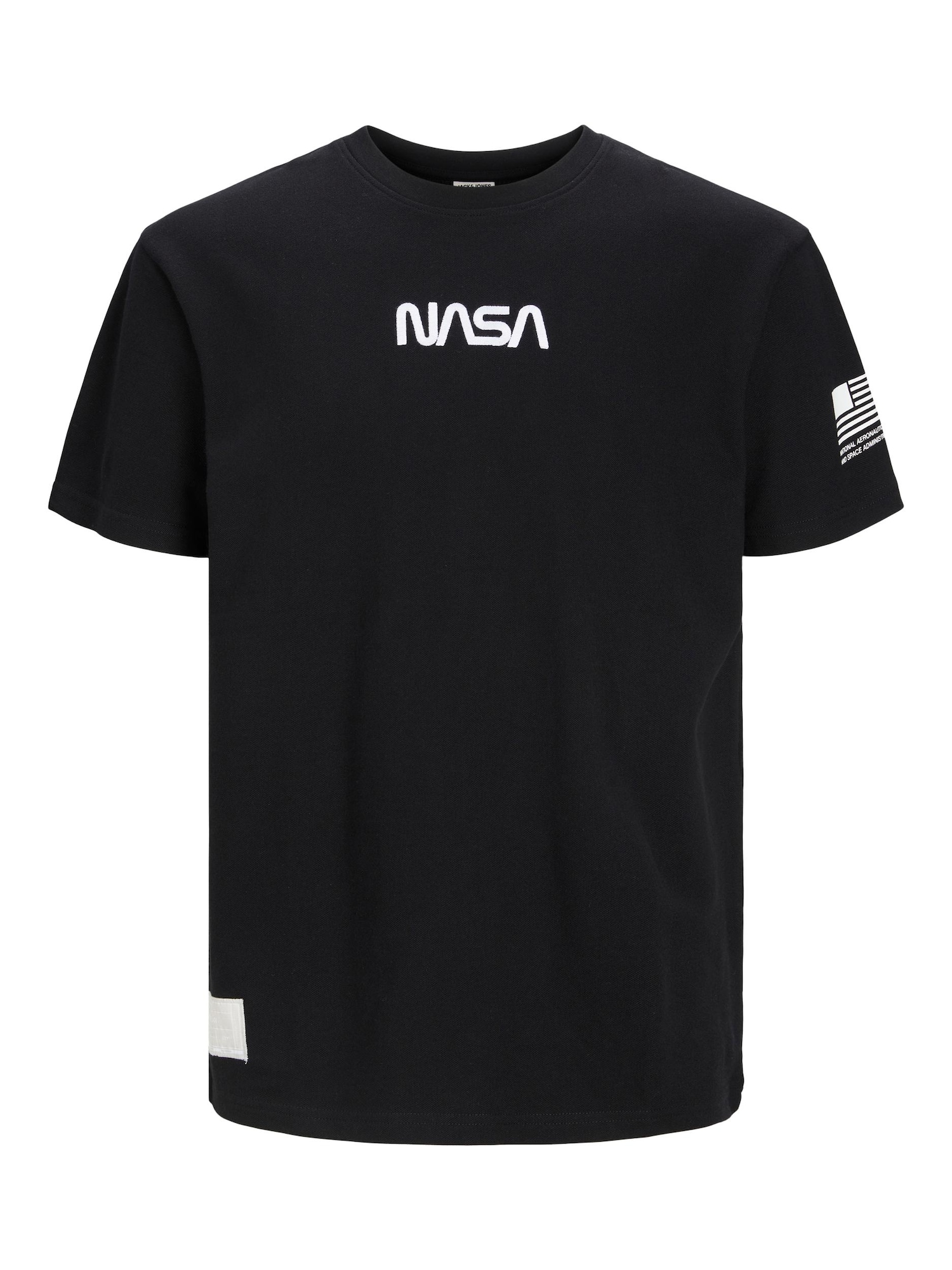 Jack & Jones Junior Majica 'Nasa'  črna / bela
