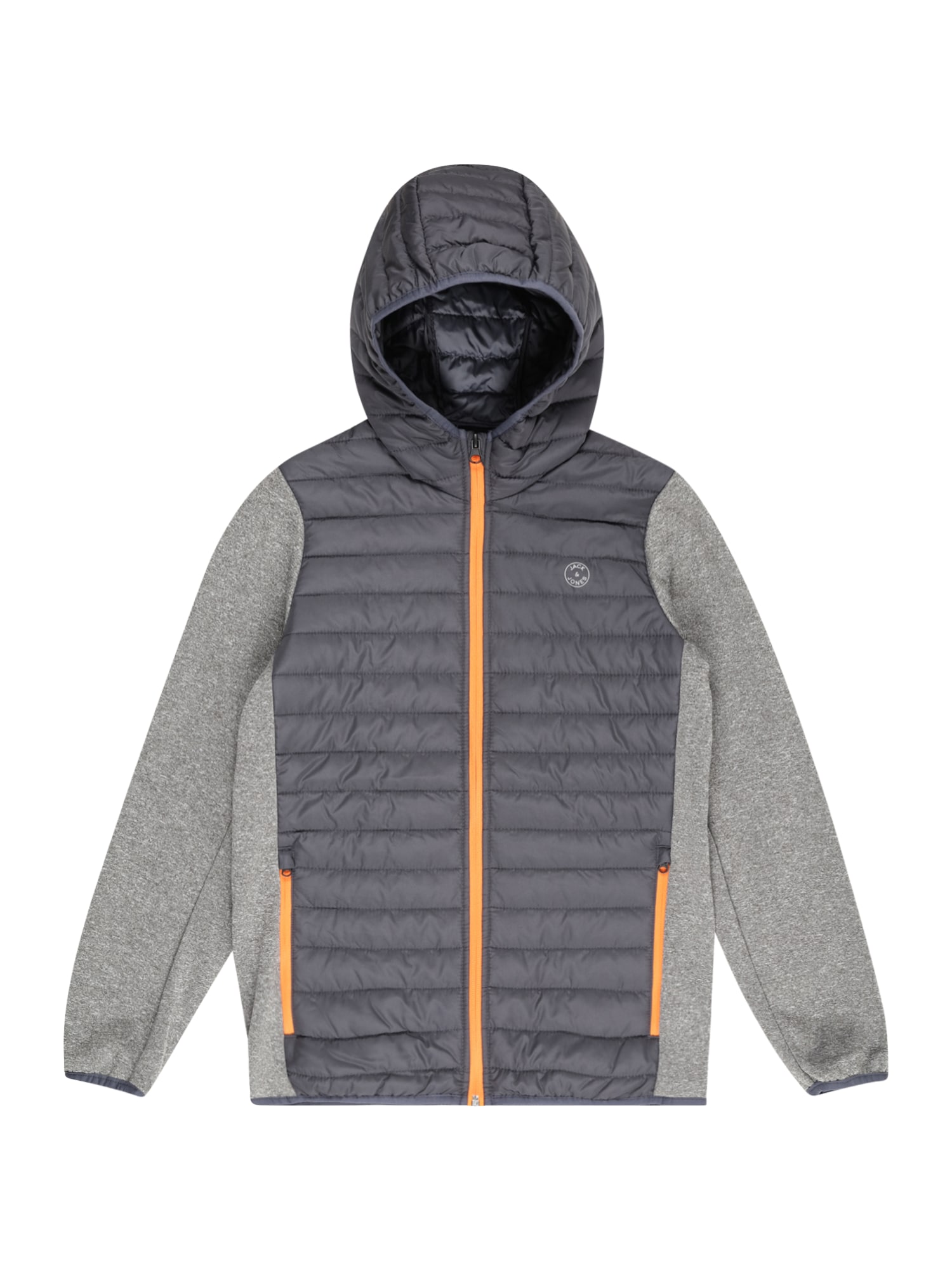 Jack & Jones Junior Prehodna jakna  bazaltno siva / pegasto siva / oranžna