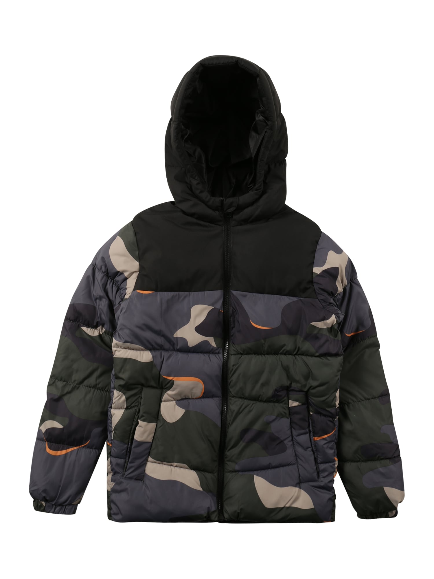 Jack & Jones Junior Zimska jakna 'Chili'  kremna / temno siva / kaki / črna