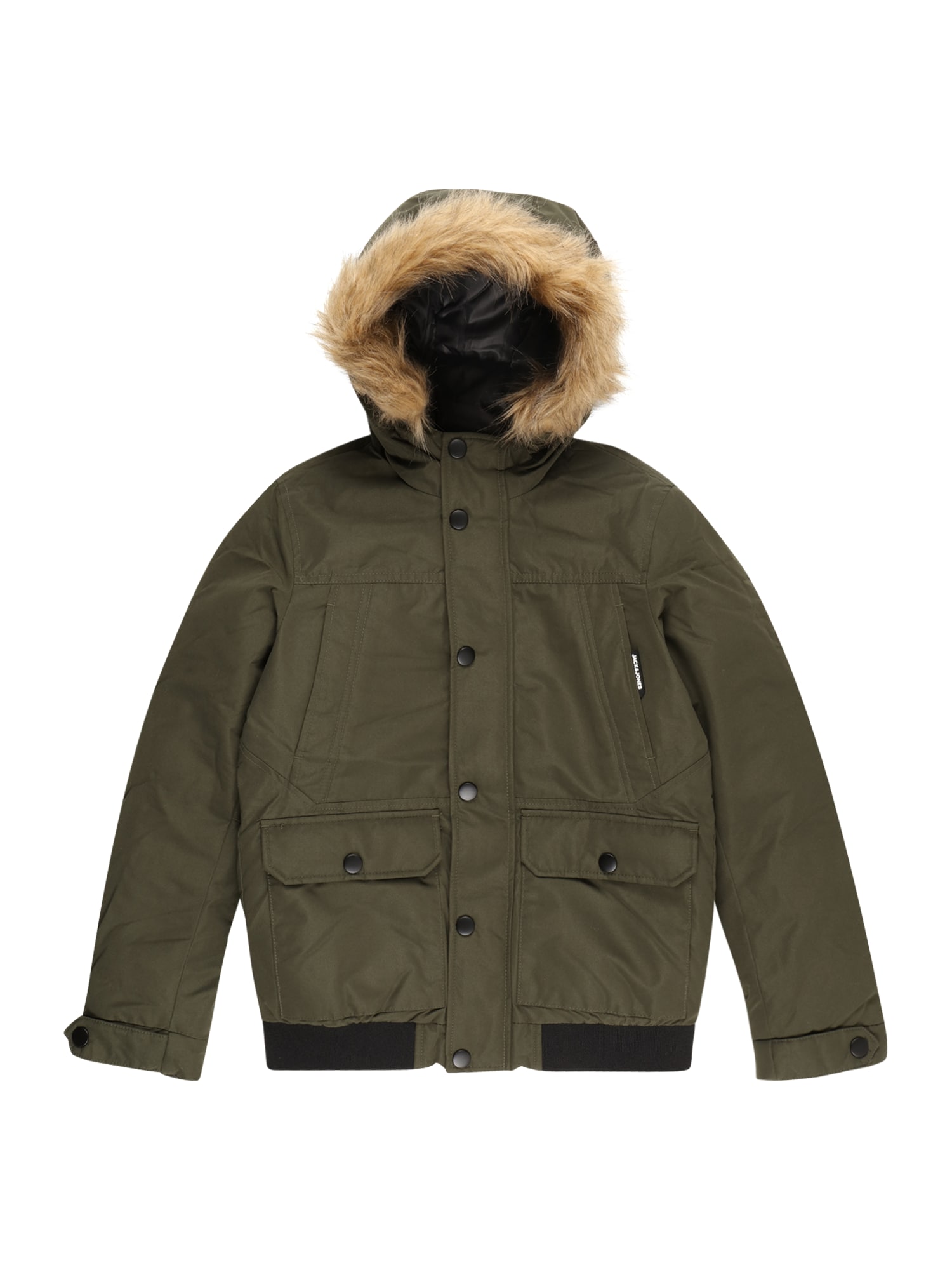 Jack & Jones Junior Zimska jakna 'WINNER'  chamois / kaki / črna