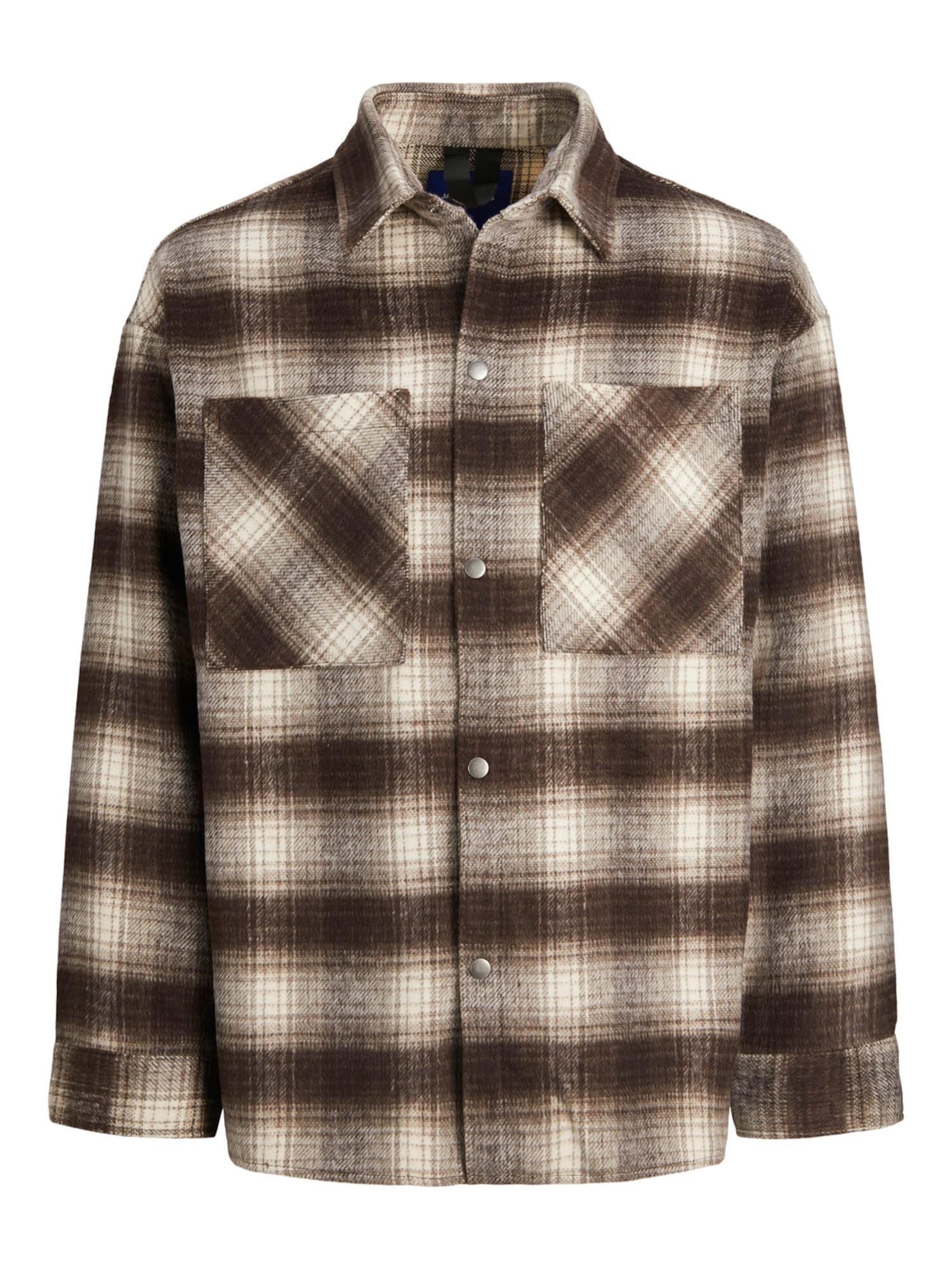 Jack & Jones Plus Prehodna jakna 'BANE'  ecru / rjava / svetlo rjava / temno rjava