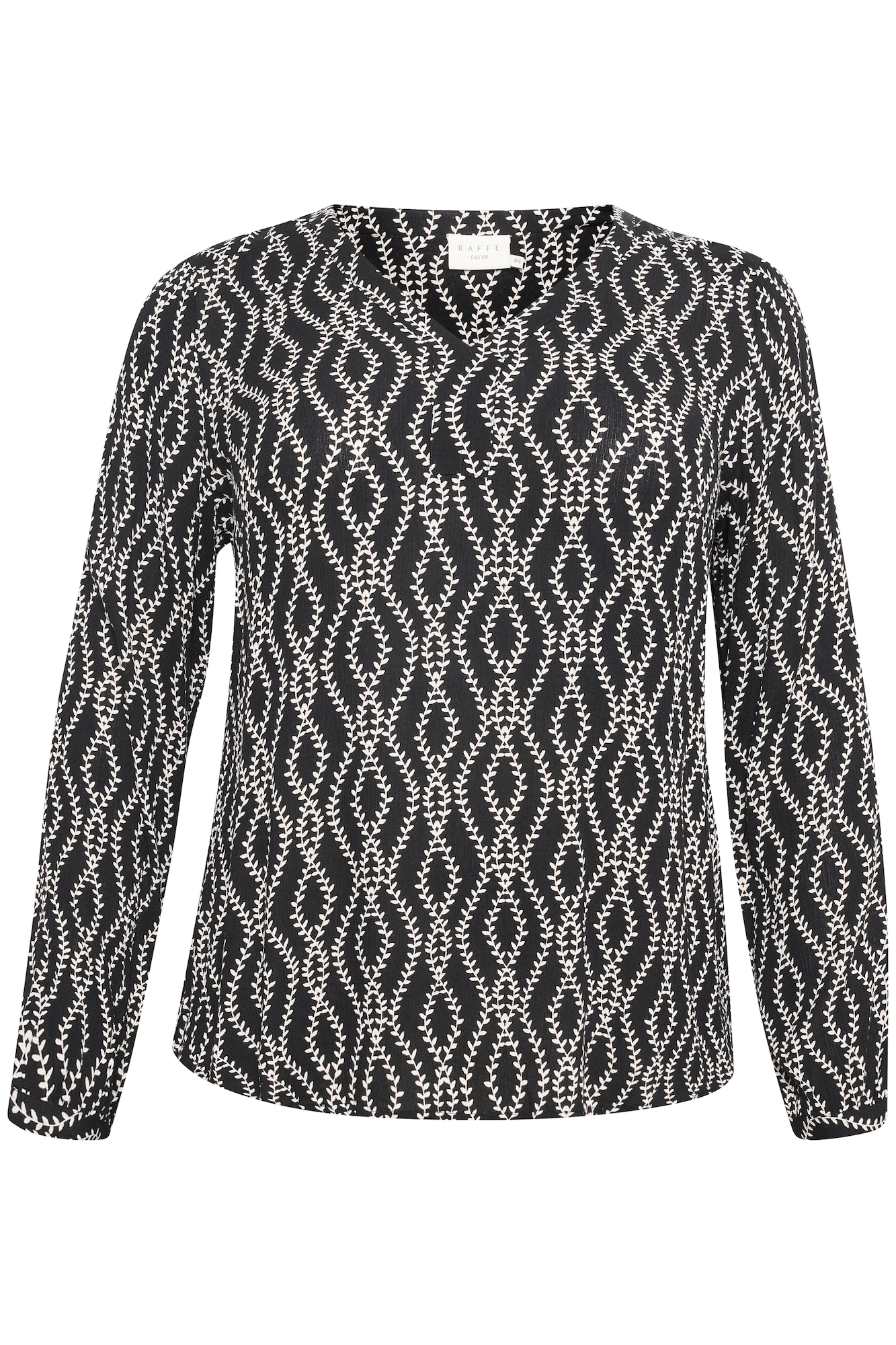 KAFFE CURVE Bluza 'Roya'  črna / bela