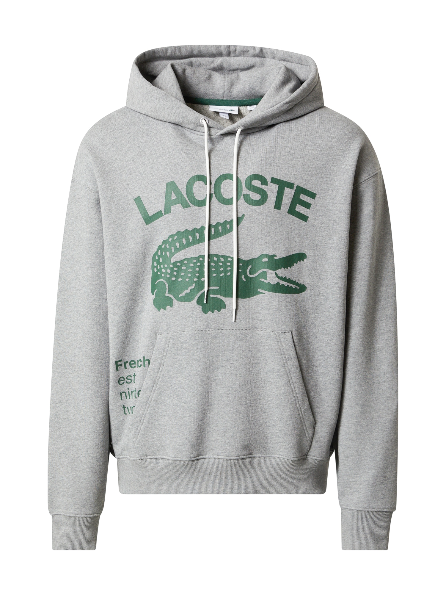 LACOSTE Majica  pegasto siva / temno zelena