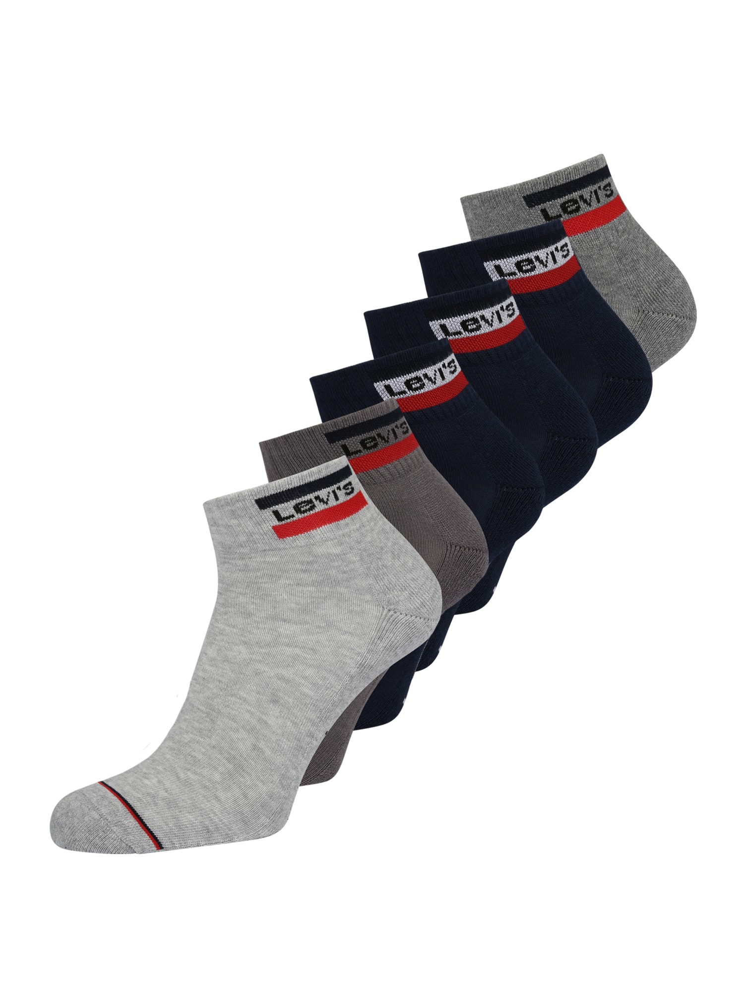 LEVI'S Stopalke  temno modra / svetlo siva / pegasto siva / rdeča