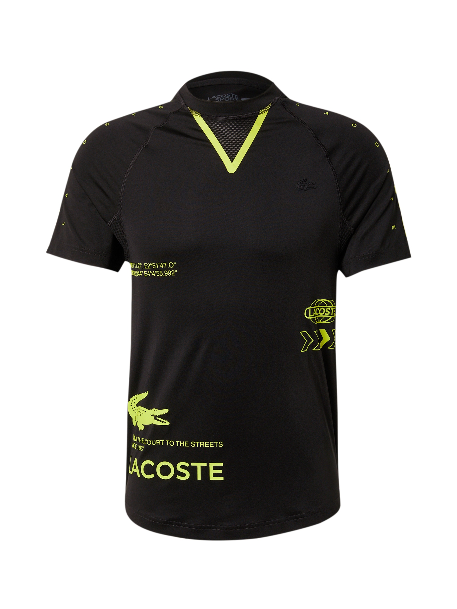 Lacoste Sport Funkcionalna majica  neonsko rumena / črna