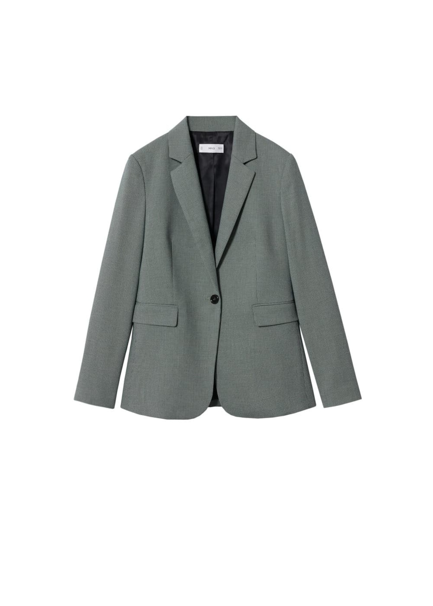MANGO Blazer 'Borecuad'  pastelno zelena / črna