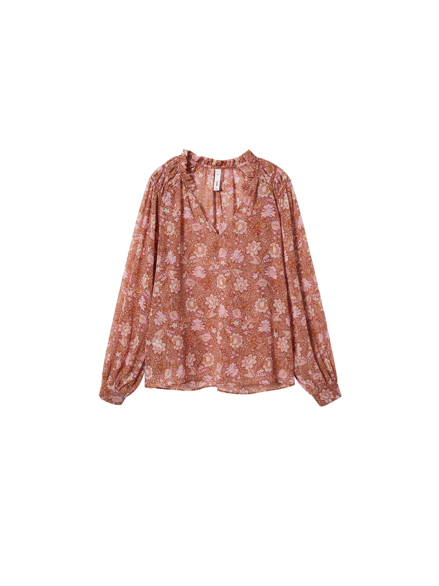 MANGO Bluza 'Fifty'  chamois / konjak / bela