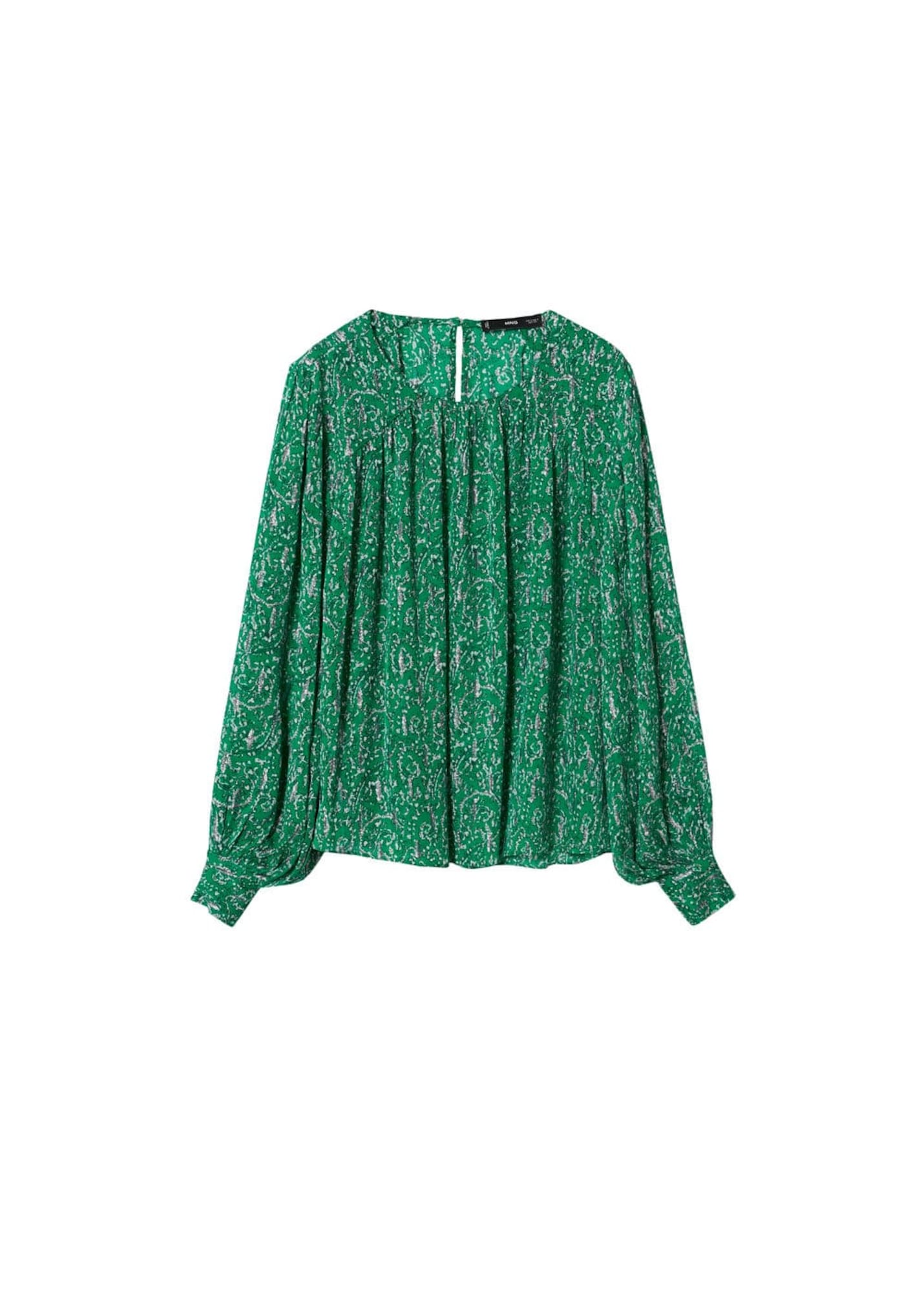 MANGO Bluza 'Ruffle'  zelena