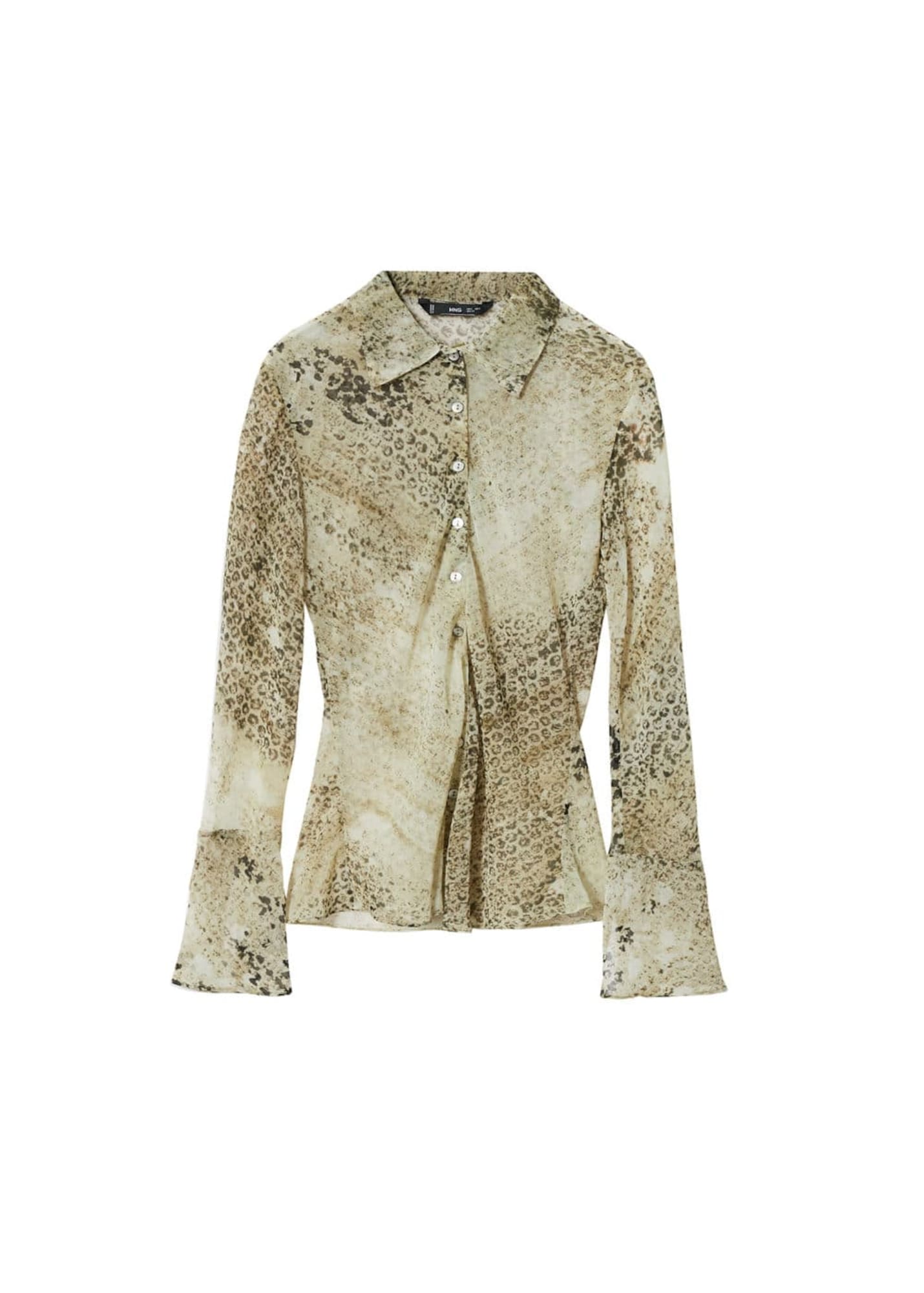 MANGO Bluza 'Skin'  rjava / barva blata / bela