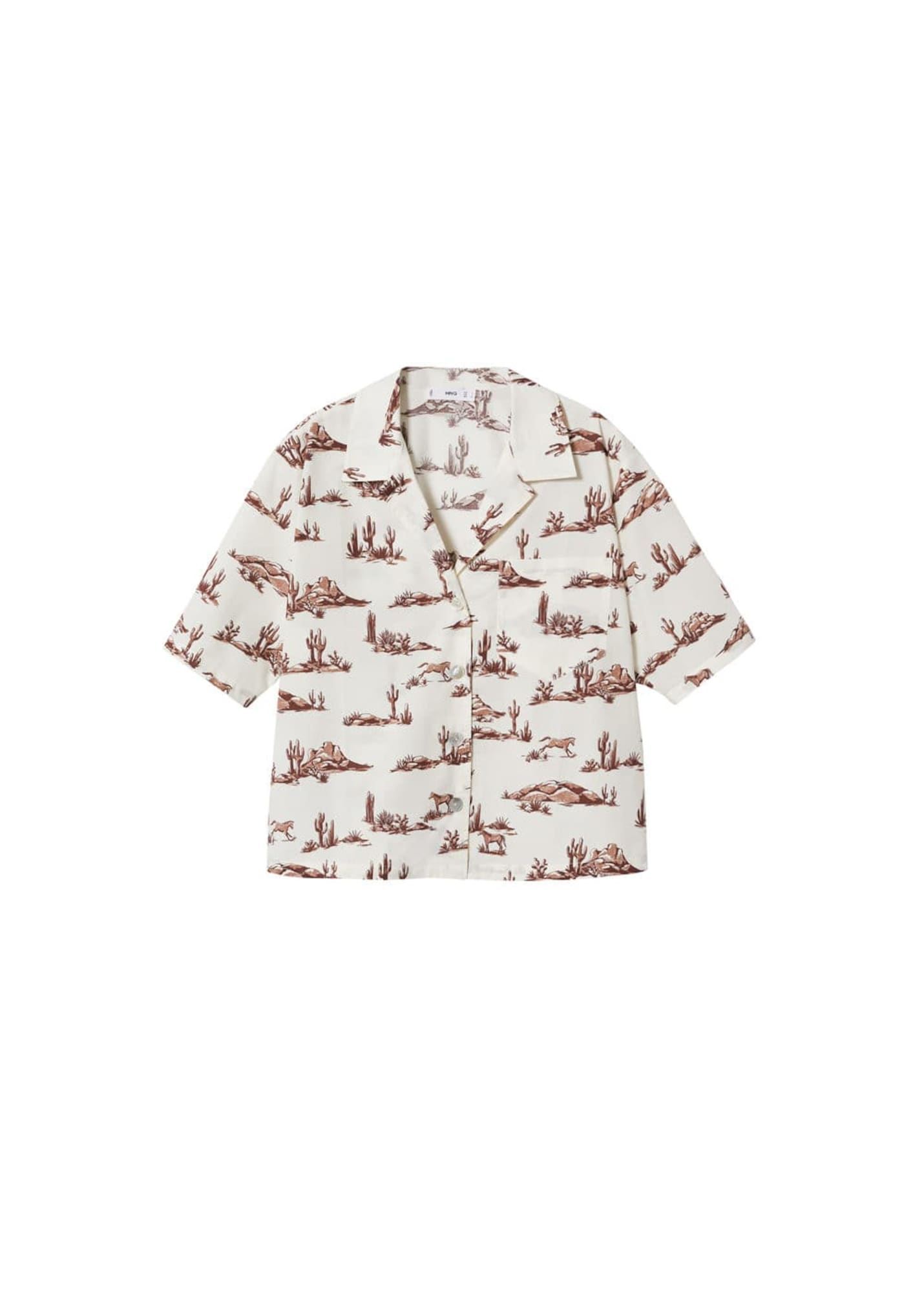MANGO Bluza 'Suite'  kostanj rjava / bela