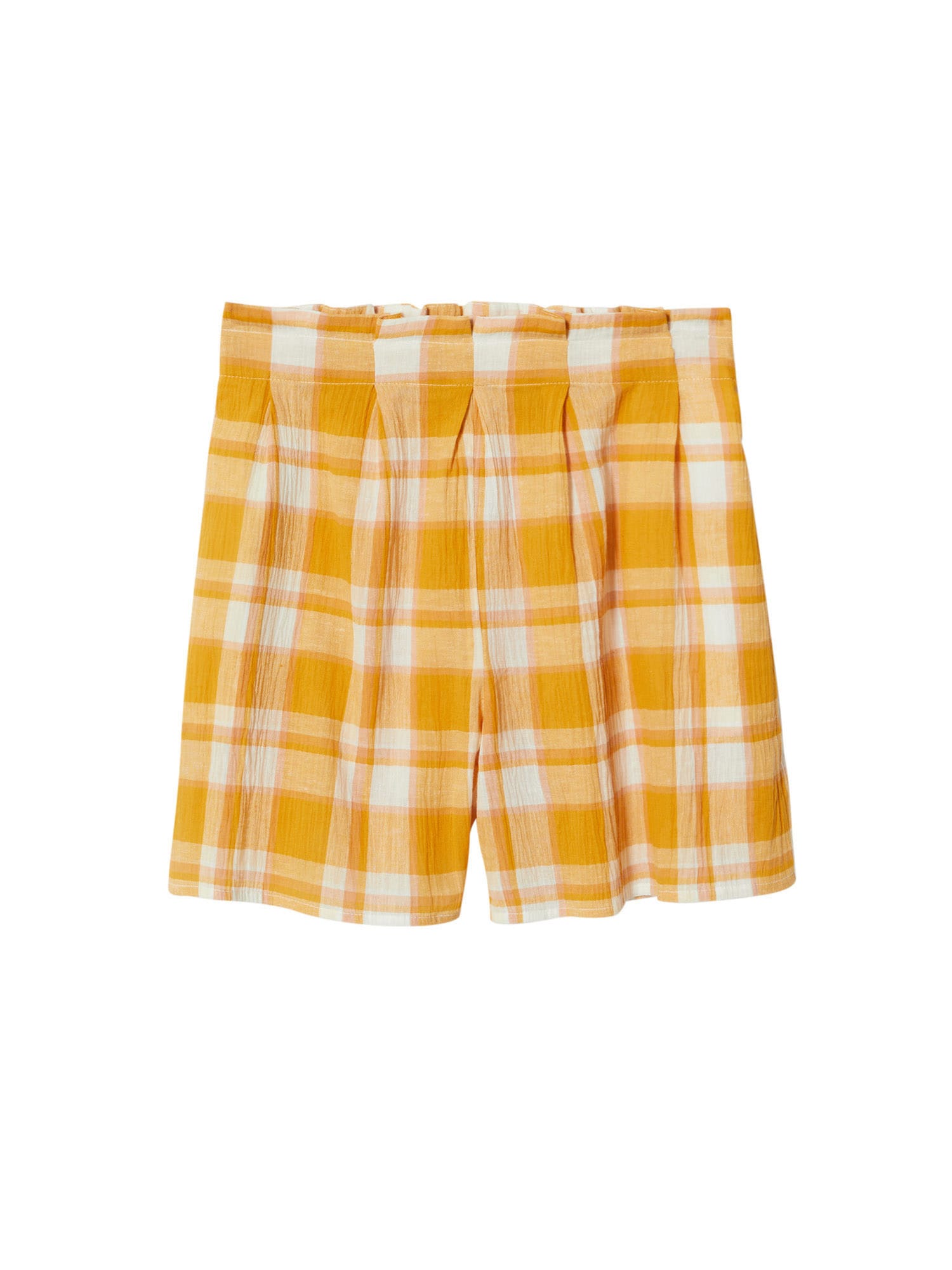 MANGO Hlače z naborki 'Bruno'  zlato-rumena / bela
