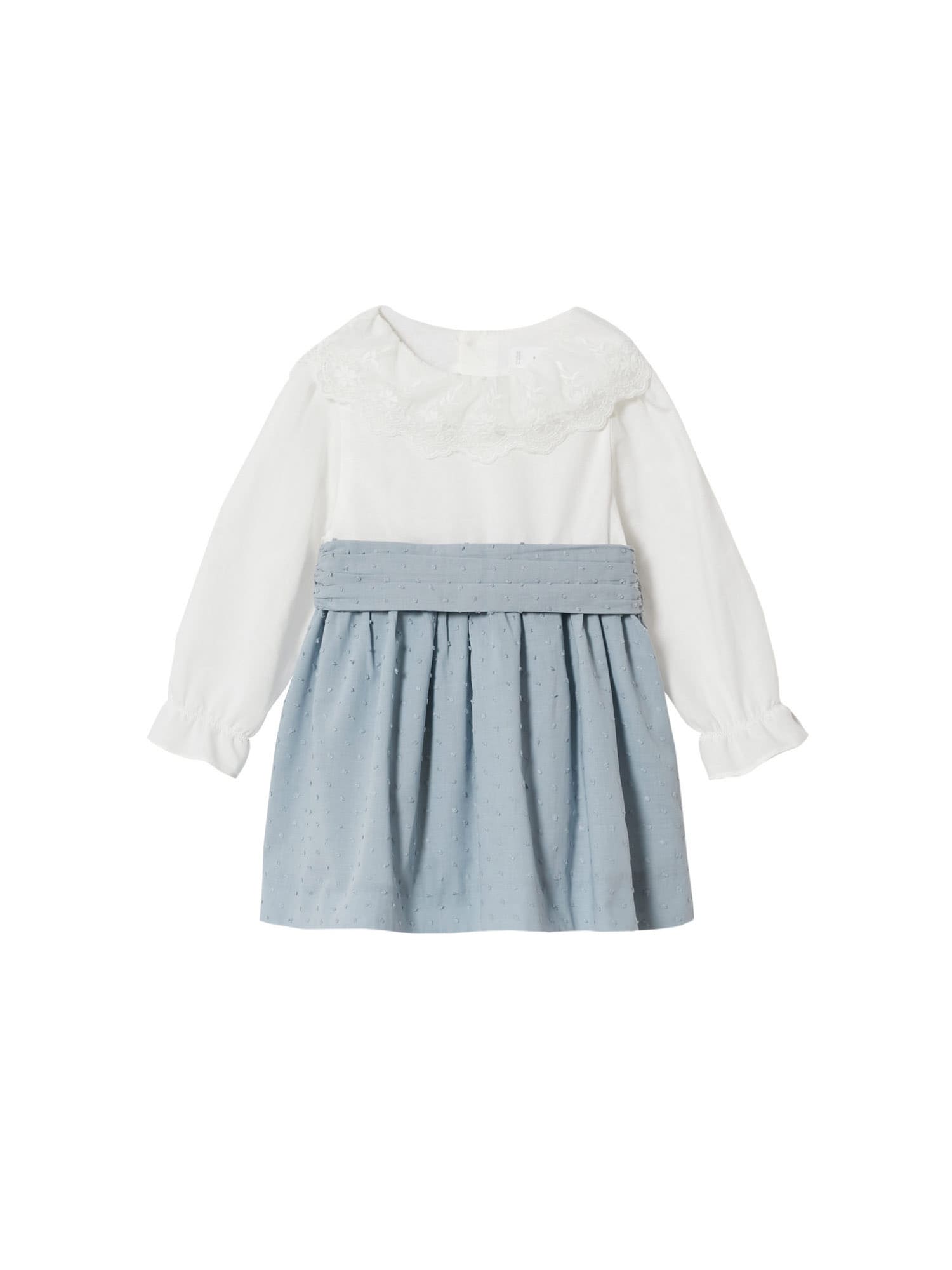 MANGO KIDS Obleka 'Danielab'  pastelno modra / bela