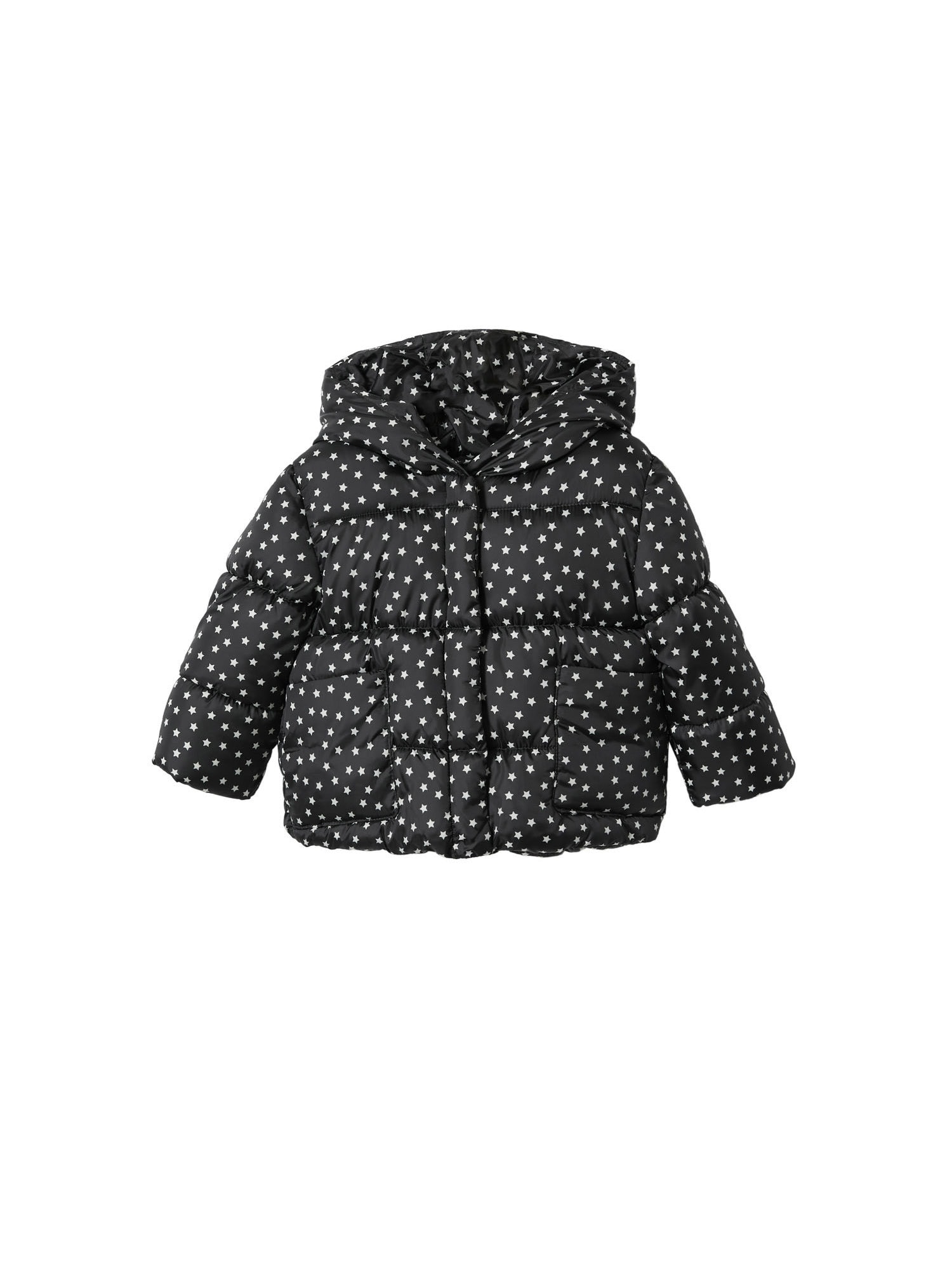 MANGO KIDS Zimska jakna 'June'  črna / bela