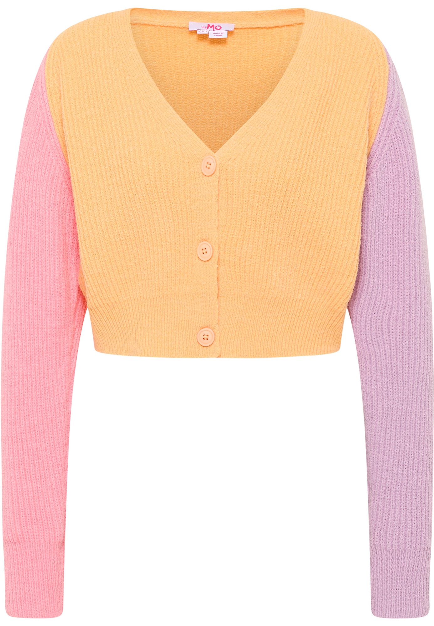 MYMO Pletena jopa 'Nolie'  mauve / pastelno oranžna / svetlo roza