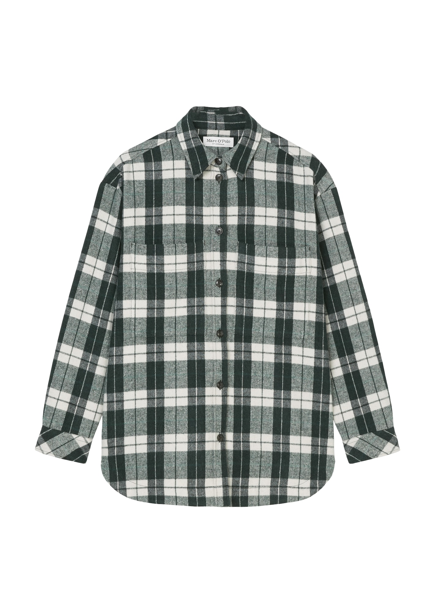 Marc O'Polo Bluza  ecru / temno zelena