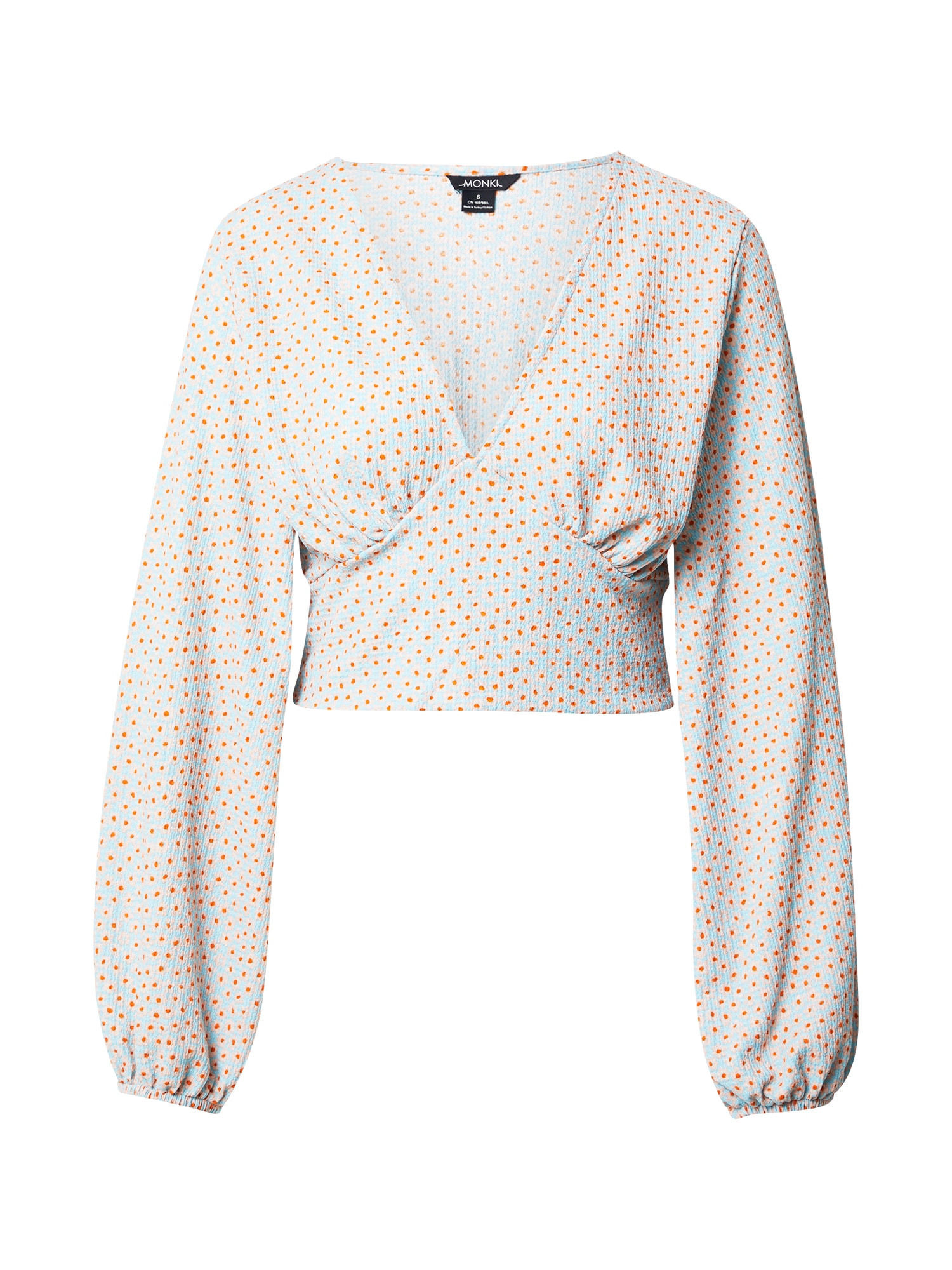 Monki Bluza 'Rebecca'  svetlo modra / oranžna / roza