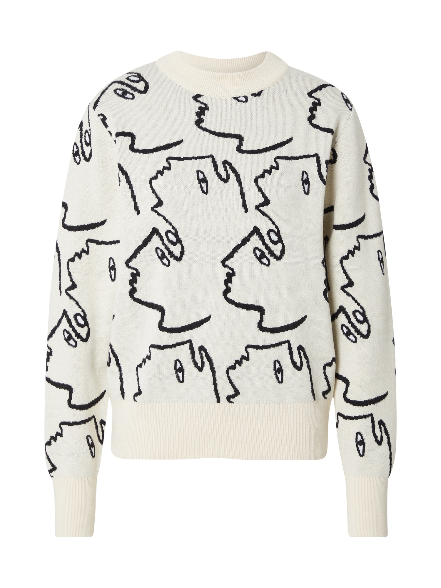 Monki Pulover 'Ambidextra'  črna / bela